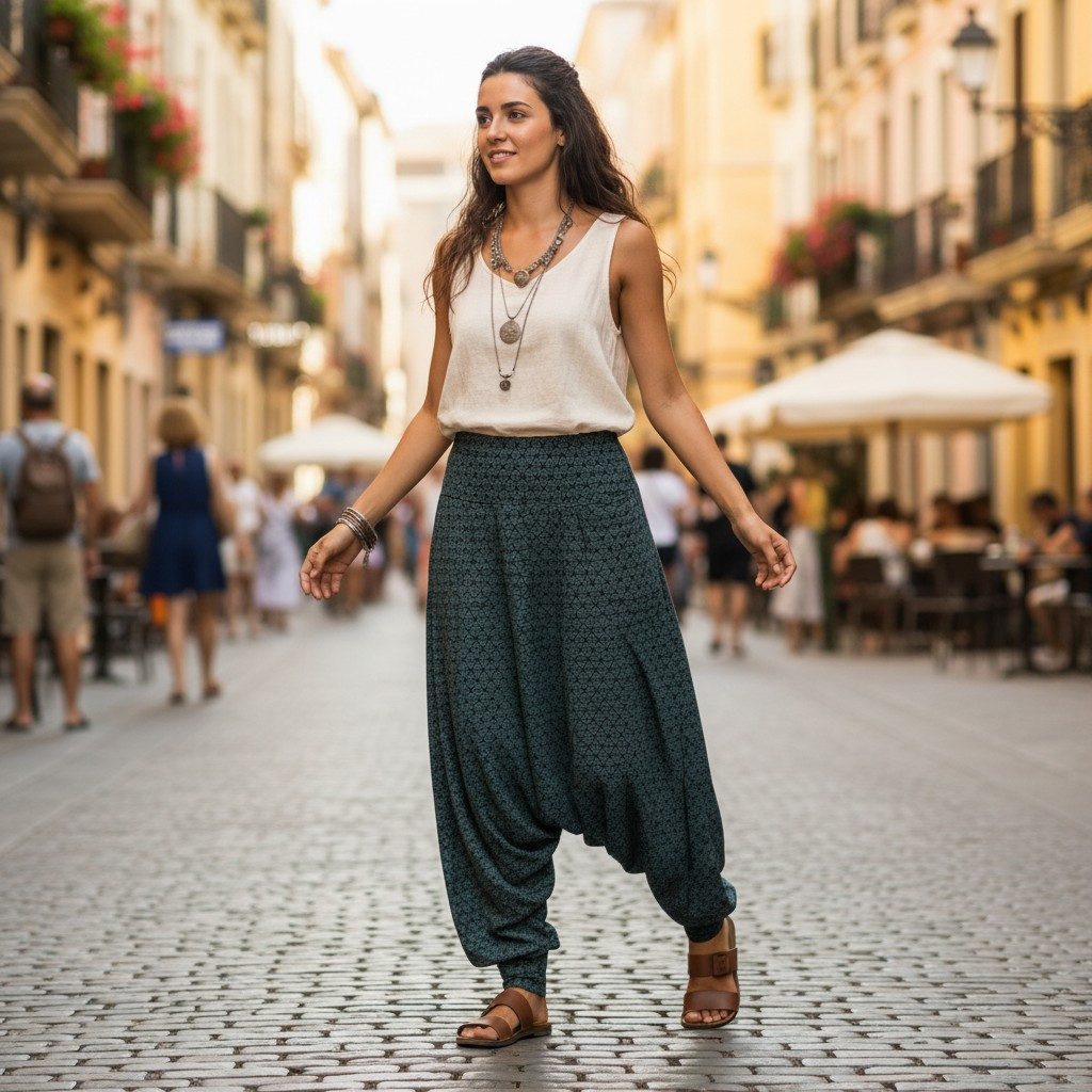 Guru-Shop Relaxhose Afghani Hose, Haremshose, Pluderhose, Pumphose,.. Ethno Style, alternative Bekleidung