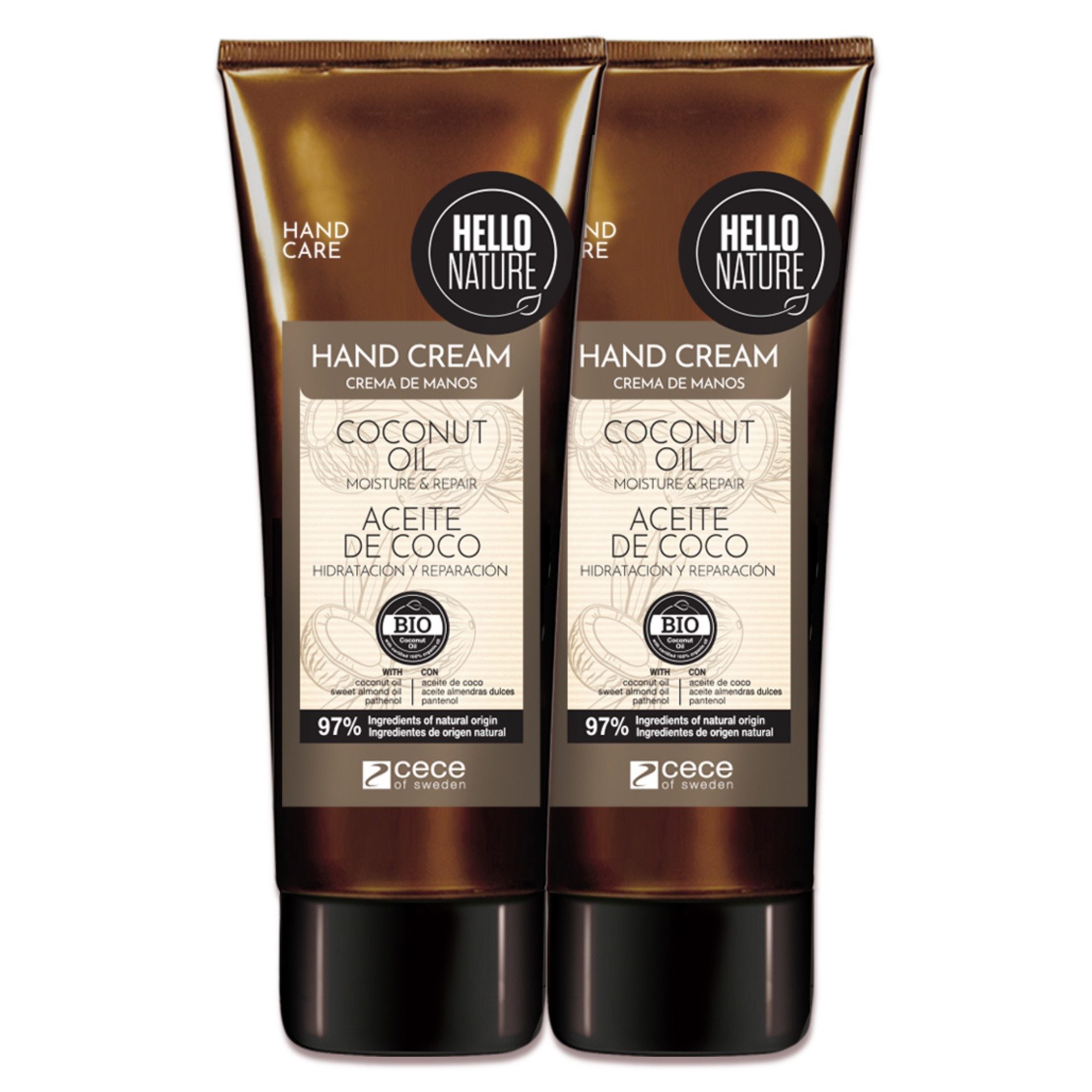 Hello Nature Handcreme Handpflege Intense Reparatur mit Kokosnussöl BIO Vegan Hello Nature, 2-tlg., Handcreme, Hello Nature, Handpflege
