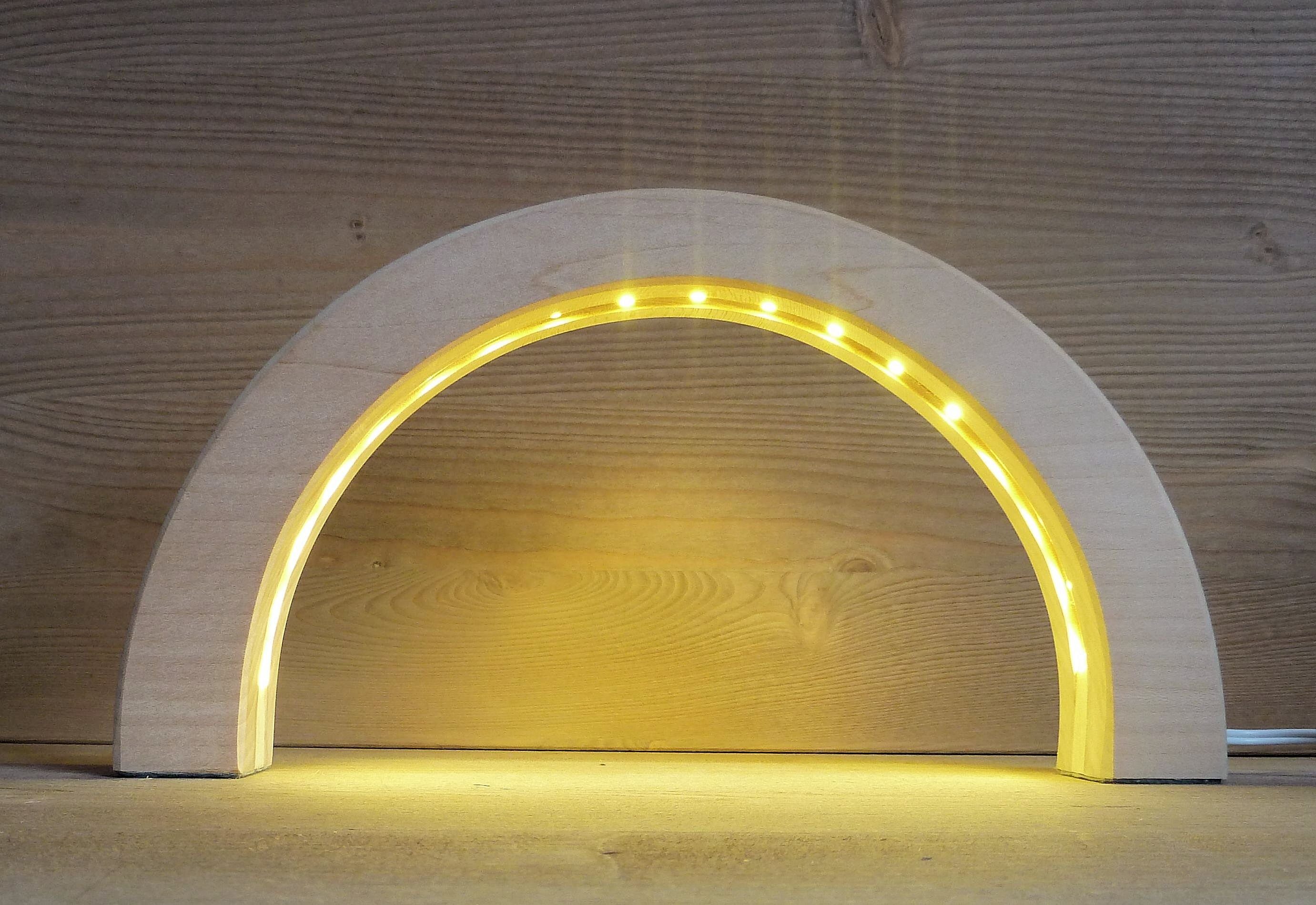 Lichterbogen LED Schwibbogen Linde geschnitzt 24,5 cm Lichterbogen NEU | Schwibbögen