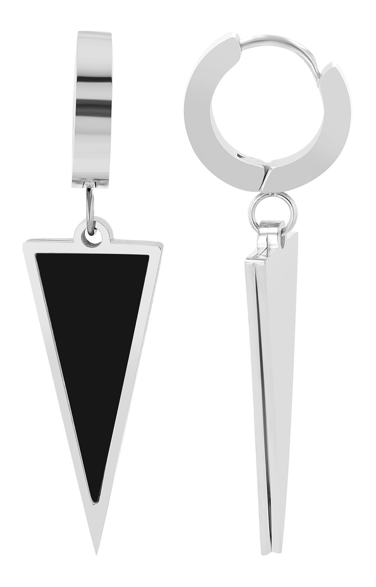 AKZENT Ohrring-Set aus Edelstahl mit dreieckigem Anhänger (Paar), Damen Ohrring