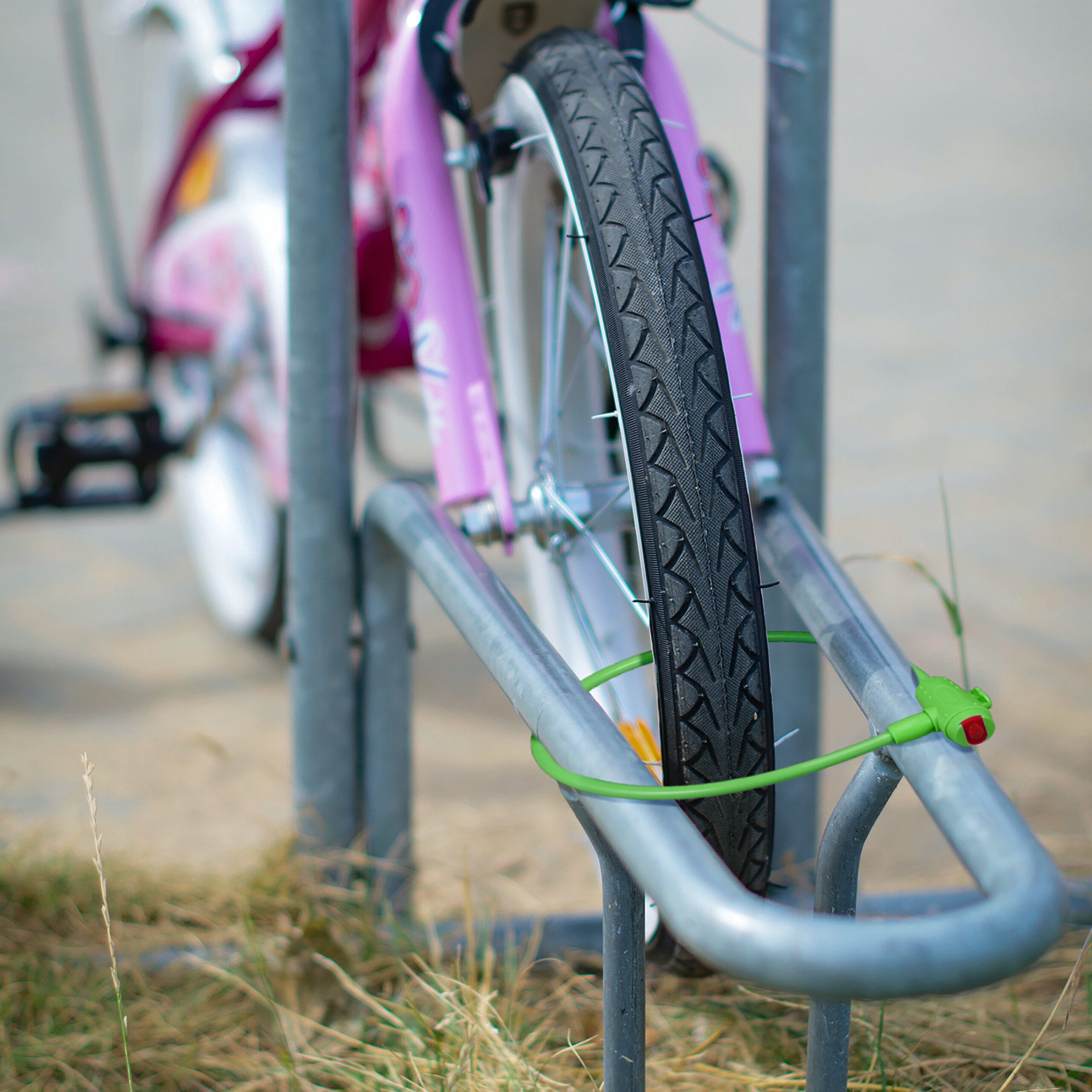 relaxdays Kabelschloss Fahrradschloss für Kinder, grün