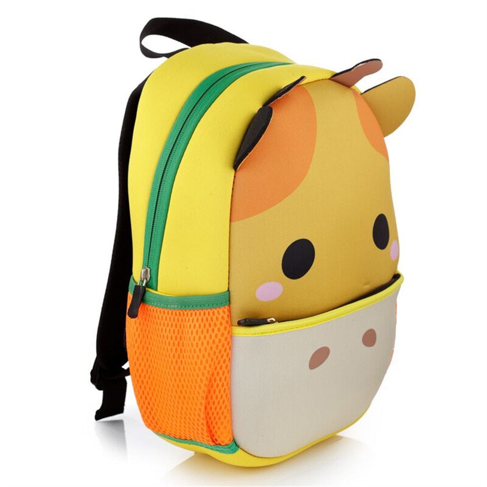 Puckator Kinderrucksack Dinosaurier Giraffe Marienkäfer Hai (mit Reißverschluss, 1-tlg., Rucksack), für Picknick Schule Kindergarten