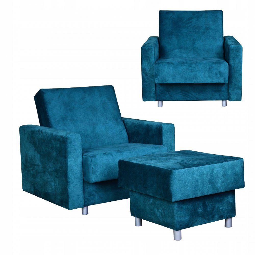 Family Meble Sessel Family Meble Schlafsessel Alicja mit Hocker Bonellfederung 97x95x93 cm