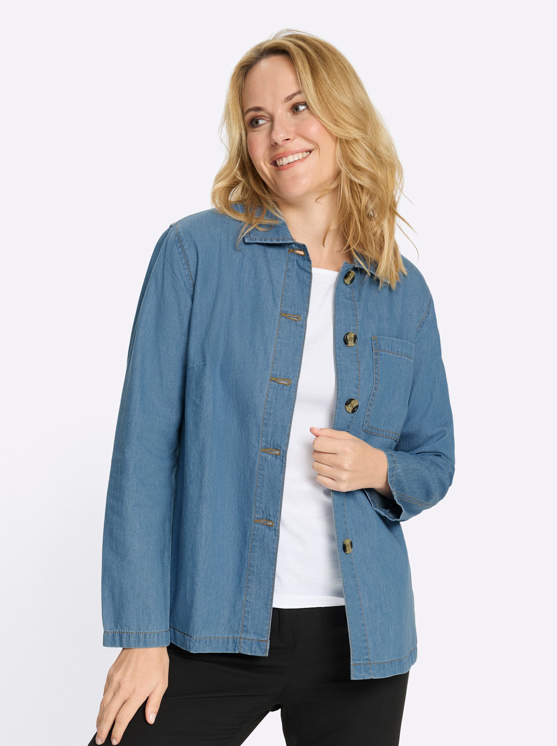 Allwetterjacke Jeans-Jacke Langarm