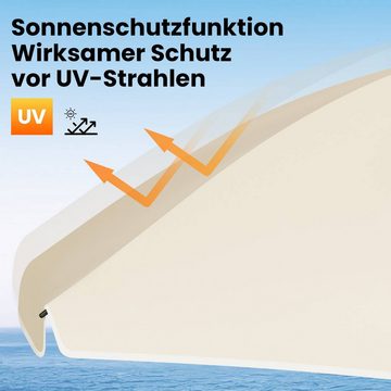 Woltu Sonnenschirm, Strandschirm UV-beständig, höhenverstellbar, 45° knickbar, rund