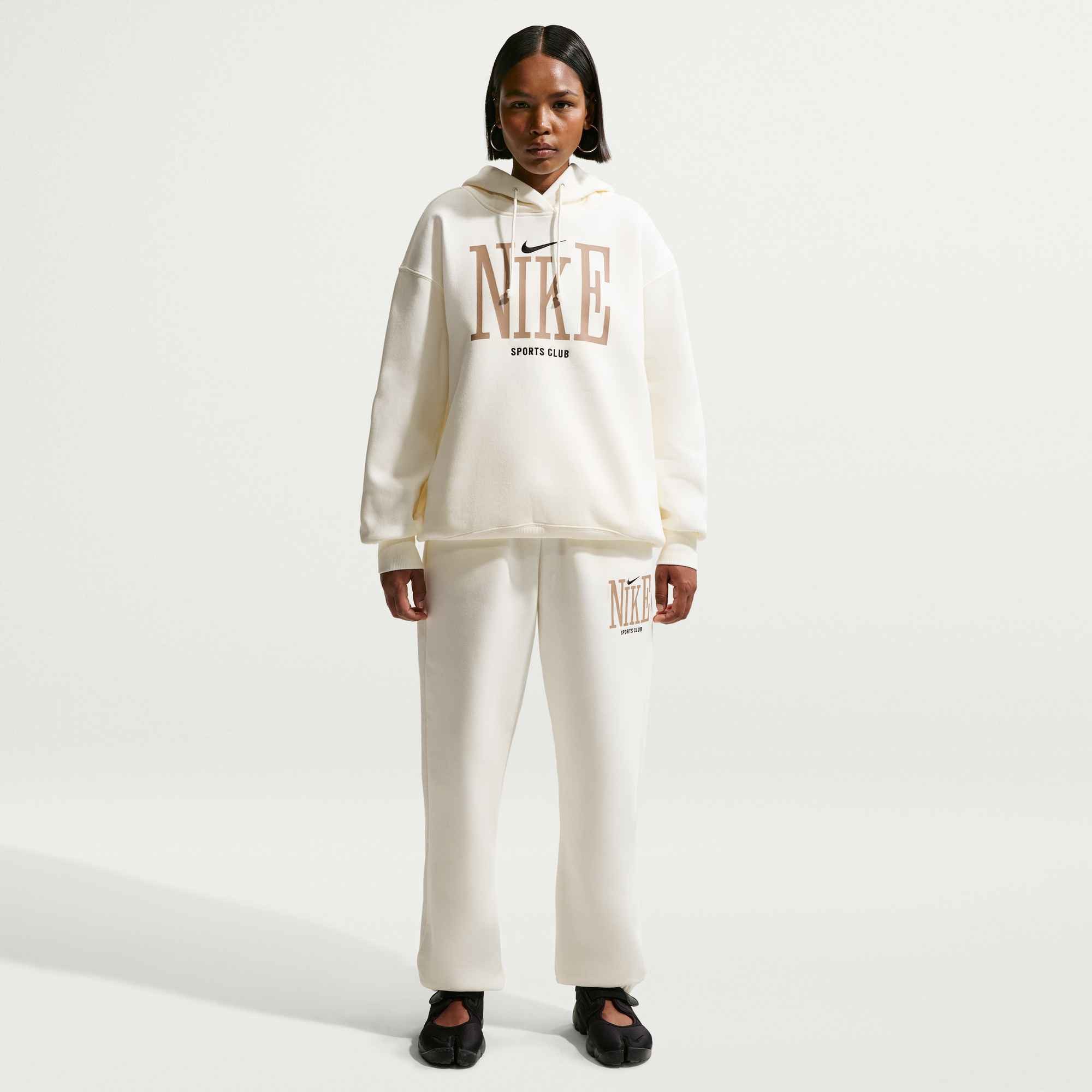 Nike Sportswear Kapuzensweatshirt W NSW PHNX FLC OS GFX HDY mit Kordelverschluss, aus French Terry, atmungsaktiv