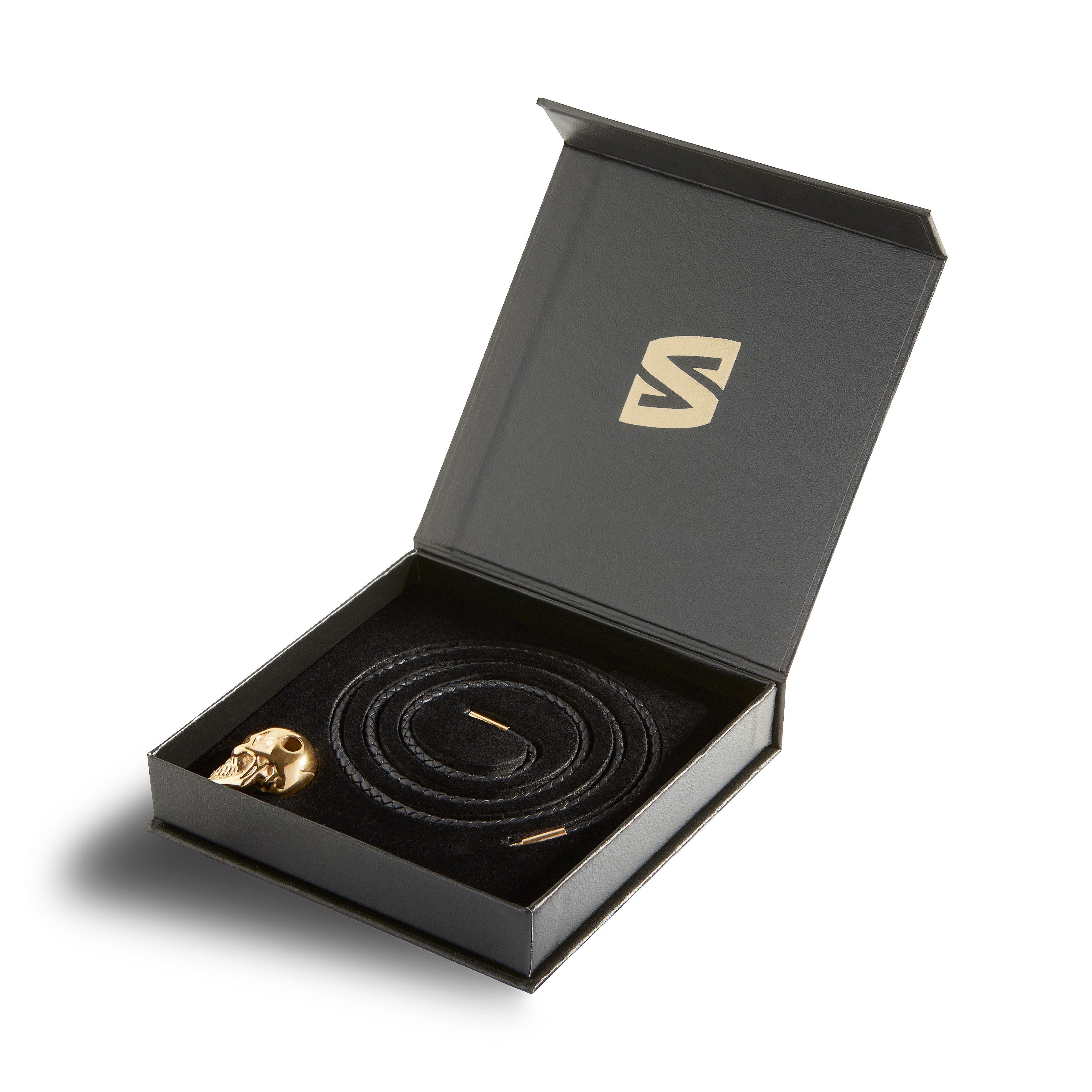 SERASAR Lederband Lederhalskette mit Edelstahlanhänger "Skull" günstig online kaufen