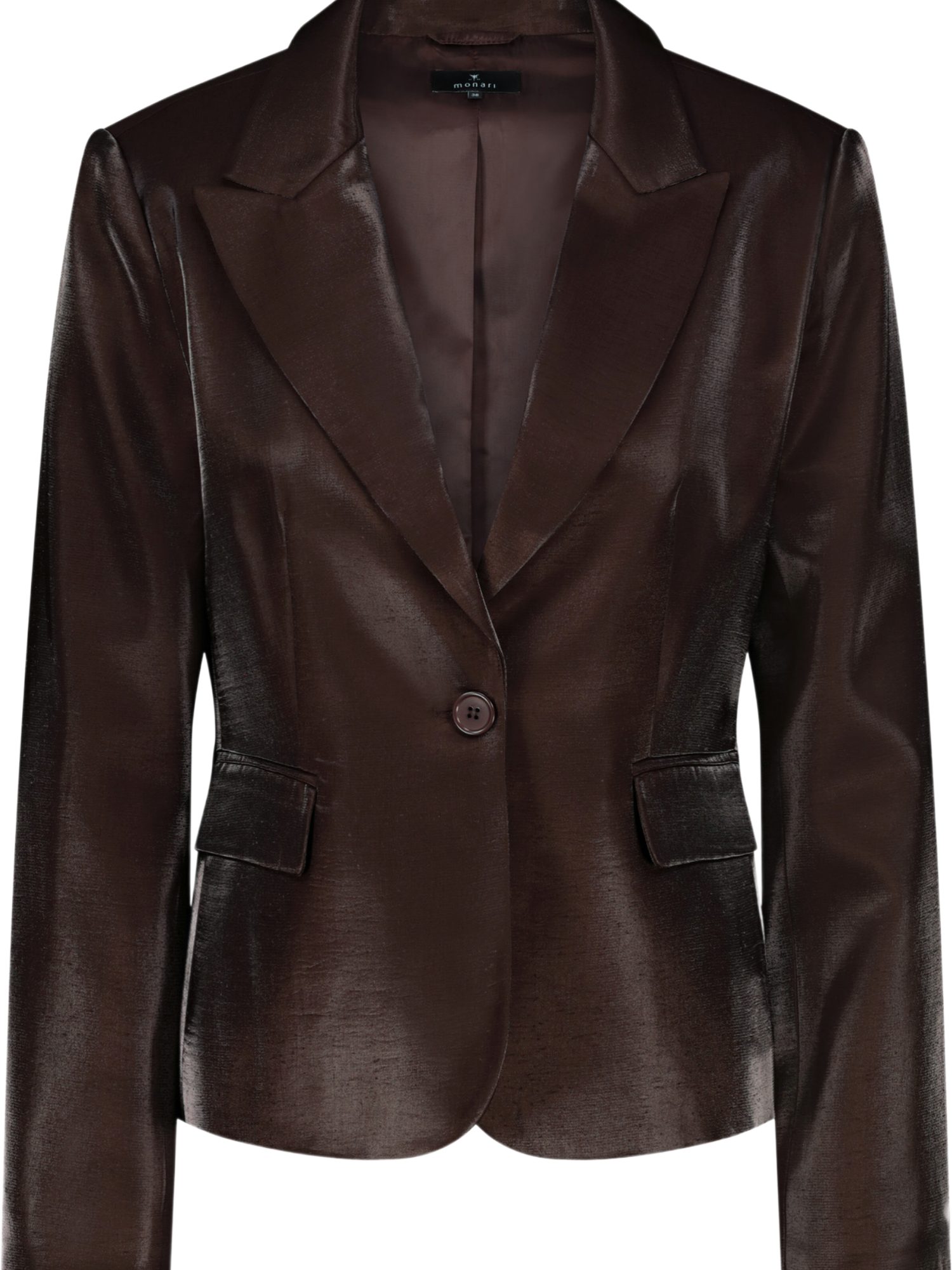 Monari Jackenblazer braun,Business,Modal,Unifarben,Reverskragen,Lang,Slim Fit
