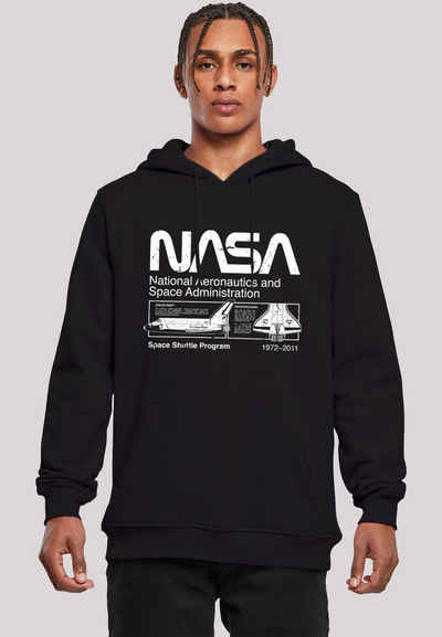 F4NT4STIC Sweatshirt NASA Classic Space Shuttle Black Herren,Premium Merch,Slim-Fit,Kapuzenpullover,Bedruckt
