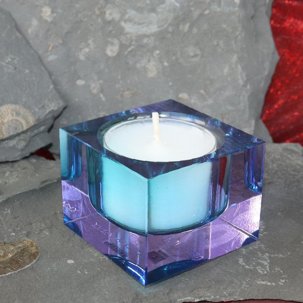 Giftcompany Teelichthalter Gift-Company Teelichthalter Sari Kristallglas blau H ca. 4 cm (Stück)