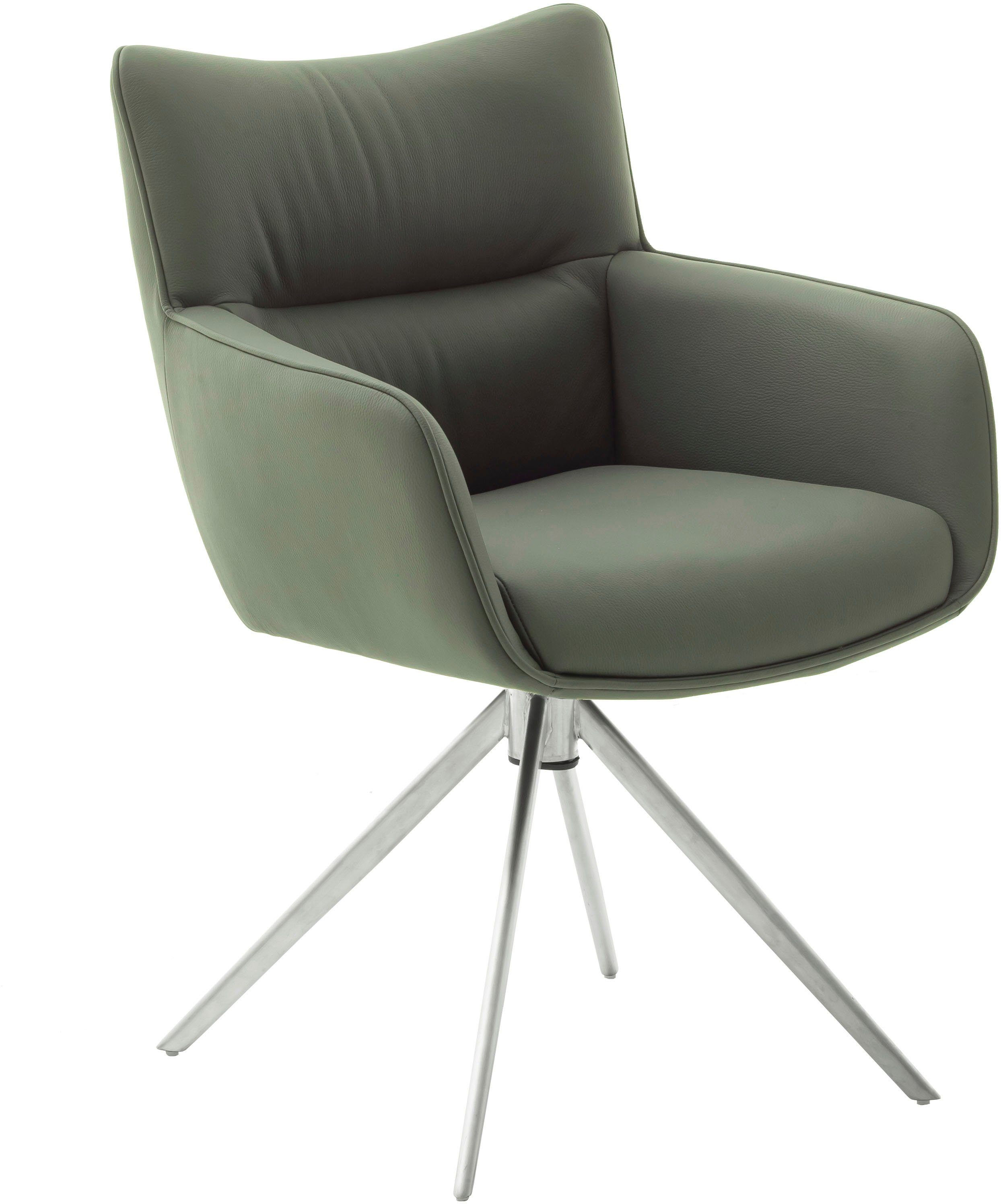 MCA furniture Esszimmerstuhl LIMONE olive | Edelstahl gebürstet | olive