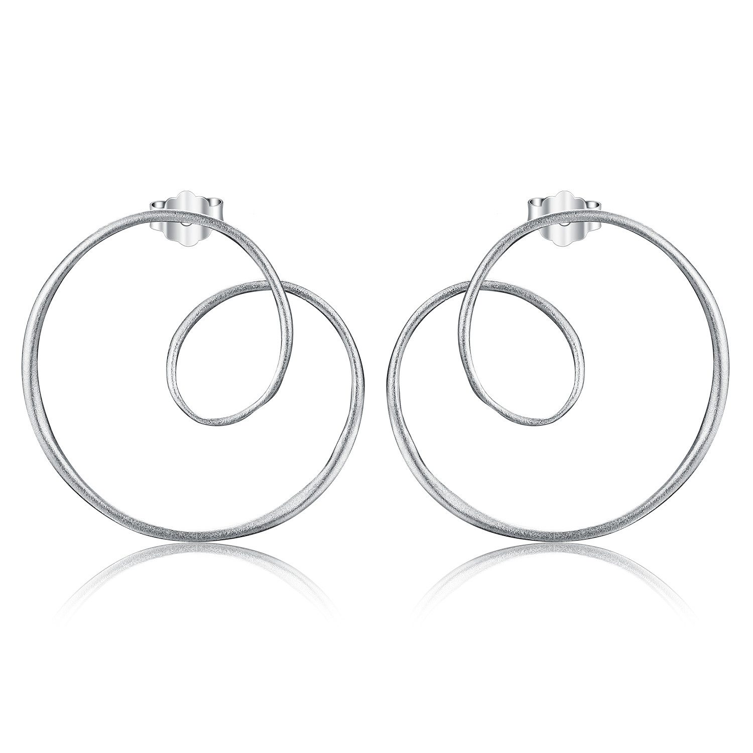 Runde Perlé Paar Ohrstecker große Breze Ohrstecker, handgefertigte Ohrringe, 925er Silber, 18K Gold