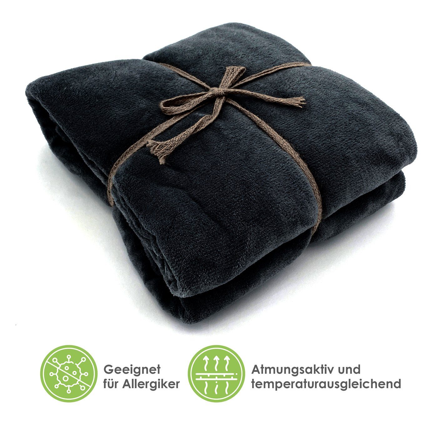 Wohndecke Kuschelig weich Ärmeldecke Ganzkörper Kuscheldecke, heimtexland, Sofadecke mit Ärmeln und Tasche I Cashmere Feeling TV-Decke – Bild 5 von 5