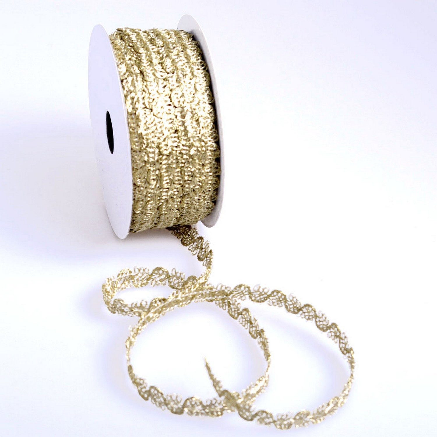 Deko AS Dekoobjekt Dekolitze aus feinen Goldfäden -10mm - 20m - col. 02 mattes Gold - 93