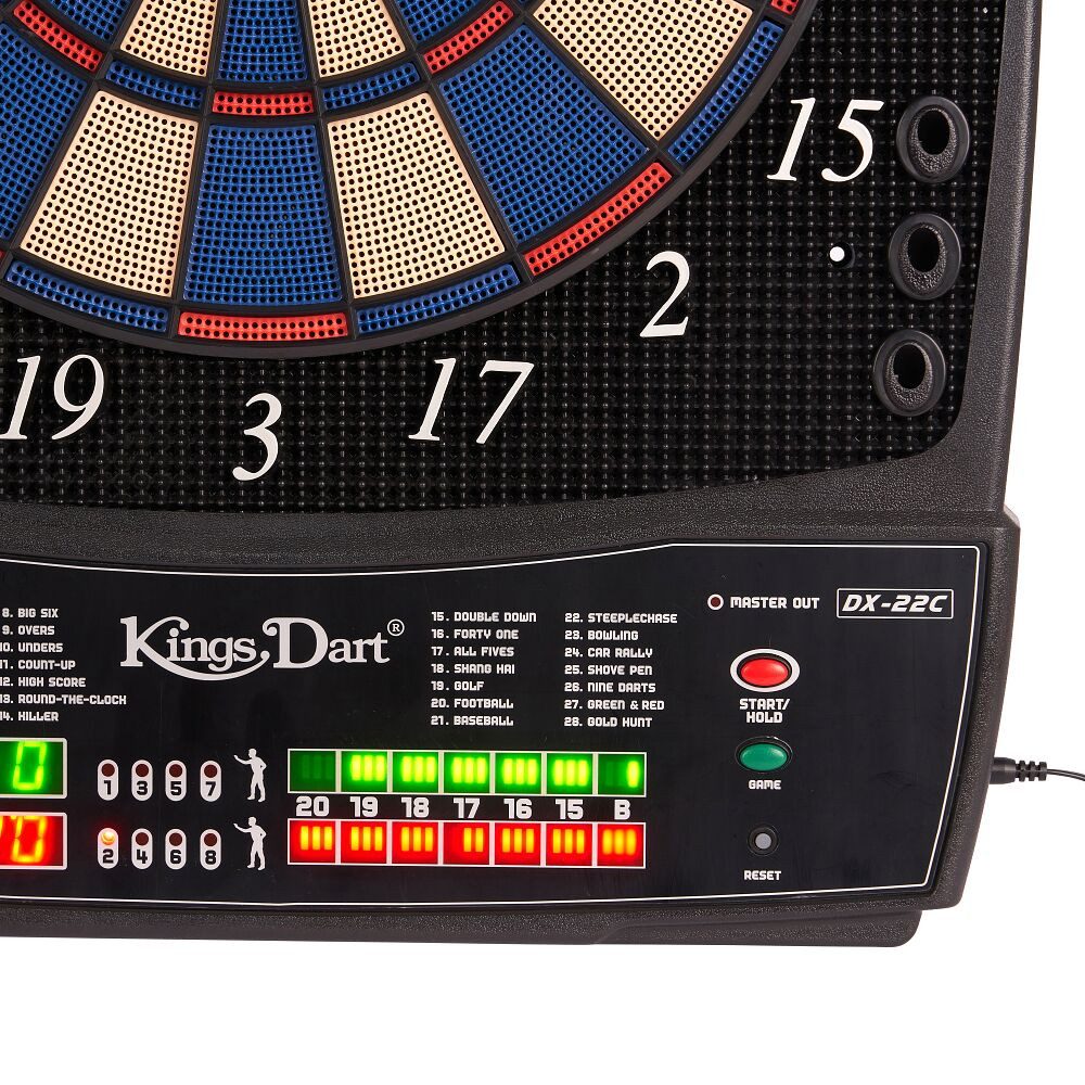 Kings Dart Dartscheibe Elektronische Dartscheibe Profi, Abwechslungsreich dank 28 Spielvarianten inkl. Cricket