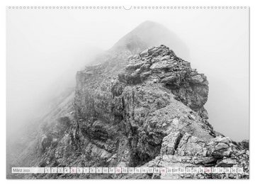 CALVENDO Wandkalender Bergpixels Schwarz-Weiße Gebirgsträume (Premium, hochwertiger DIN A2 Wandkalender 2023, Kunstdruck in Hochglanz)