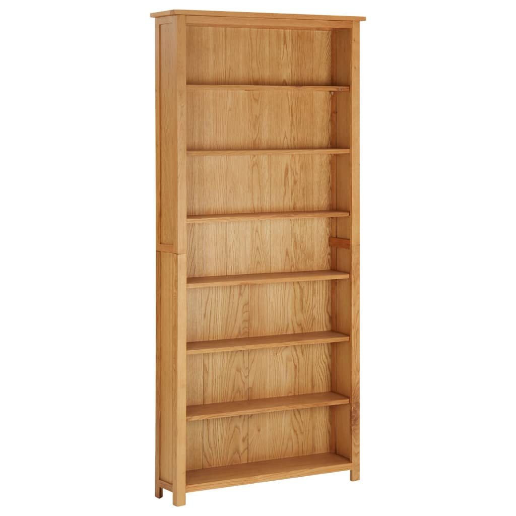 vidaXL Bücherregal 90 x 225 x 200 cm Bücherregal 7 Fächer 90x22,5x200 cm Massivholz Eiche