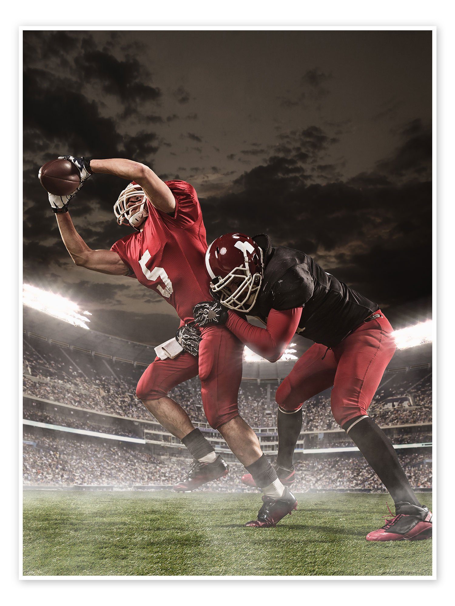 Posterlounge Poster Editors Choice, American-Football-Spieler in Aktion, Fotografie