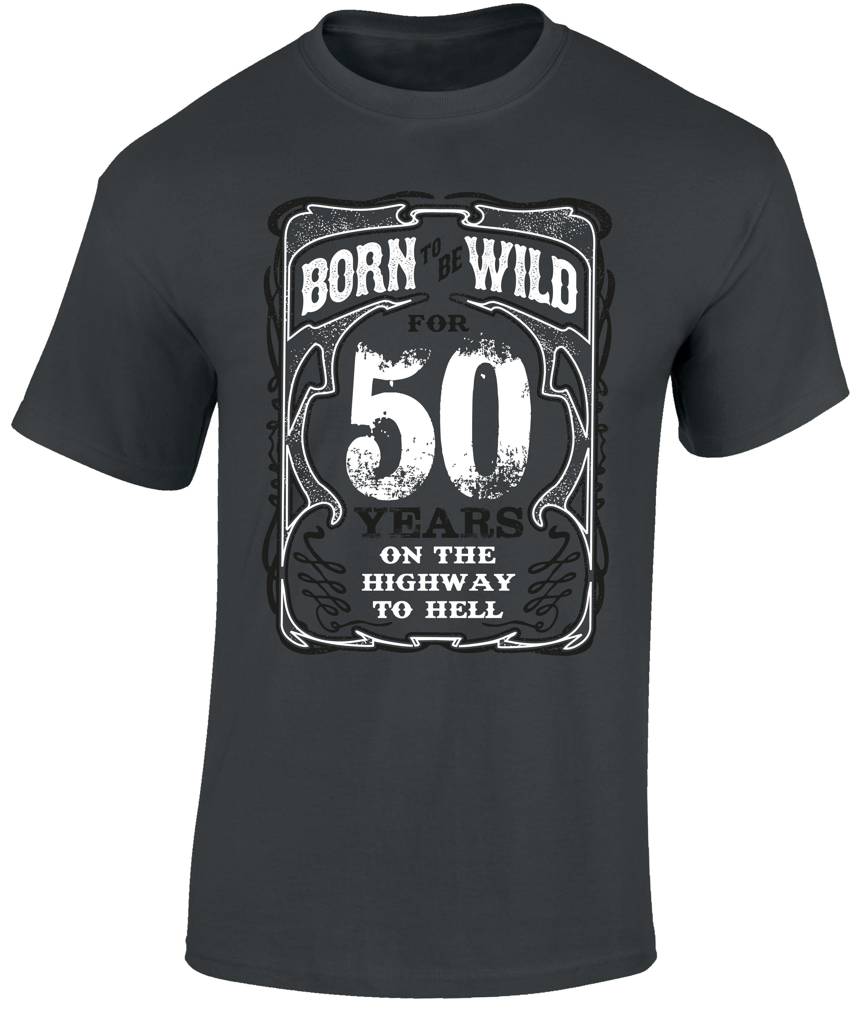 Baddery Print-Shirt Geburtstagsgeschenk für Biker - 50 Jahre: "Born to be w günstig online kaufen