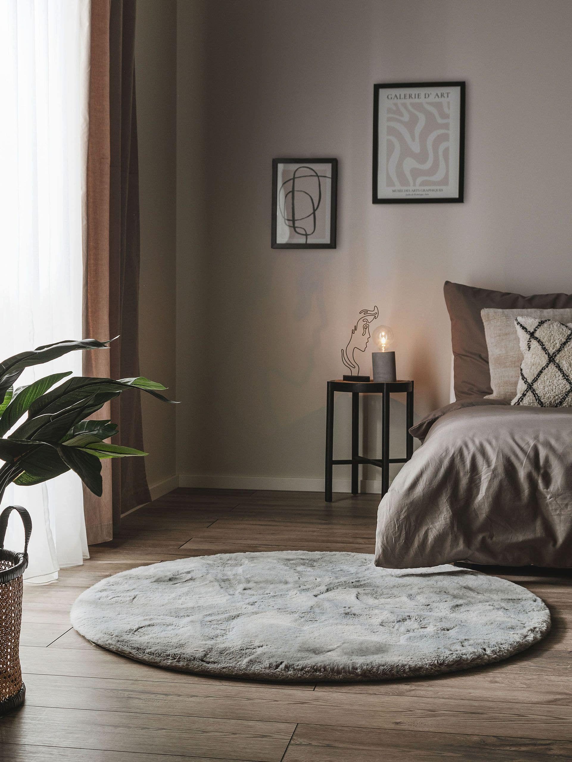 benuta Fellteppich Dave, rund, Höhe: 21 mm, Kunstfaser, Berber, Ethno-Style günstig online kaufen