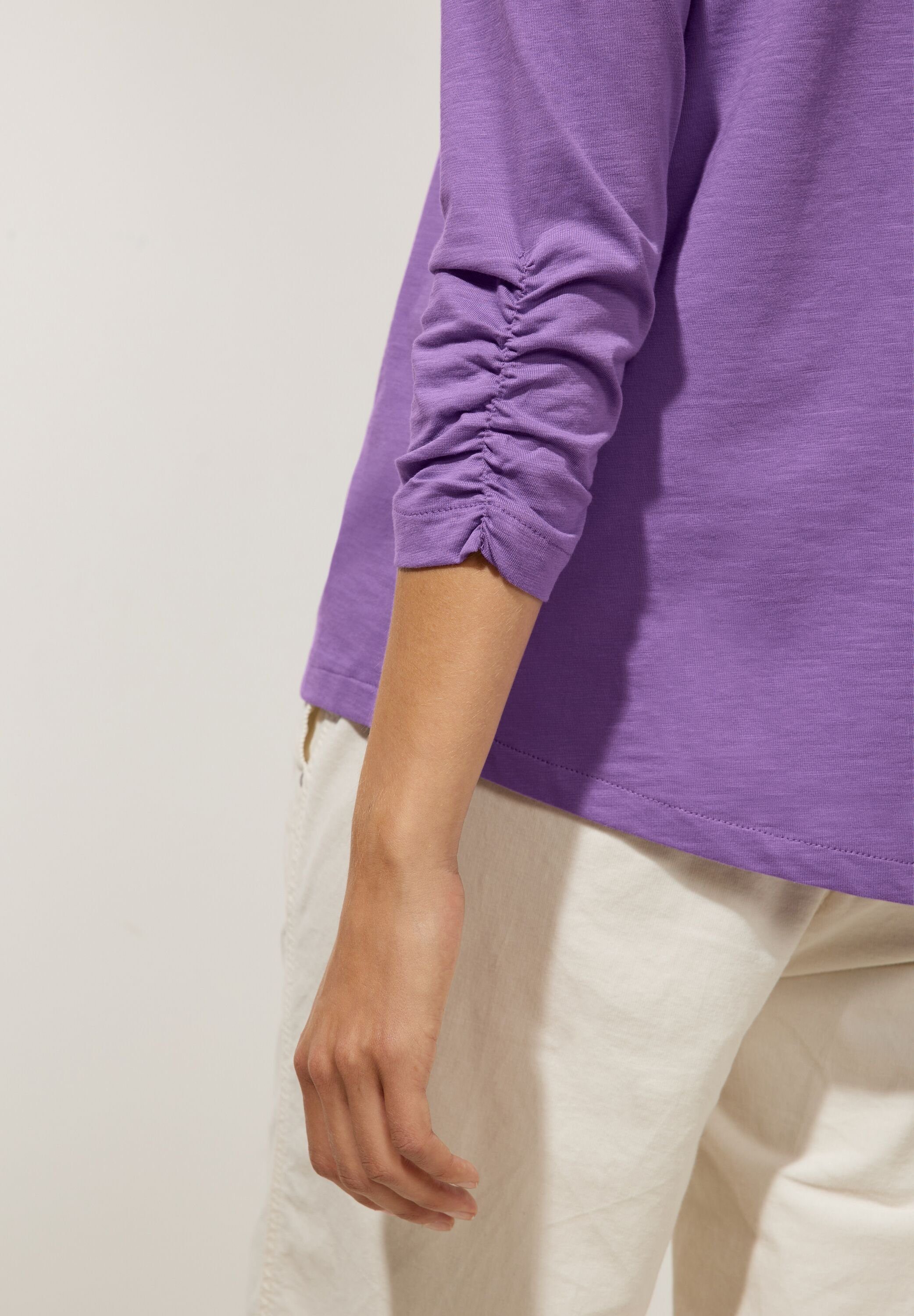 STREET ONE 3/4-Arm-Shirt in lupine Unifarbe lilac
