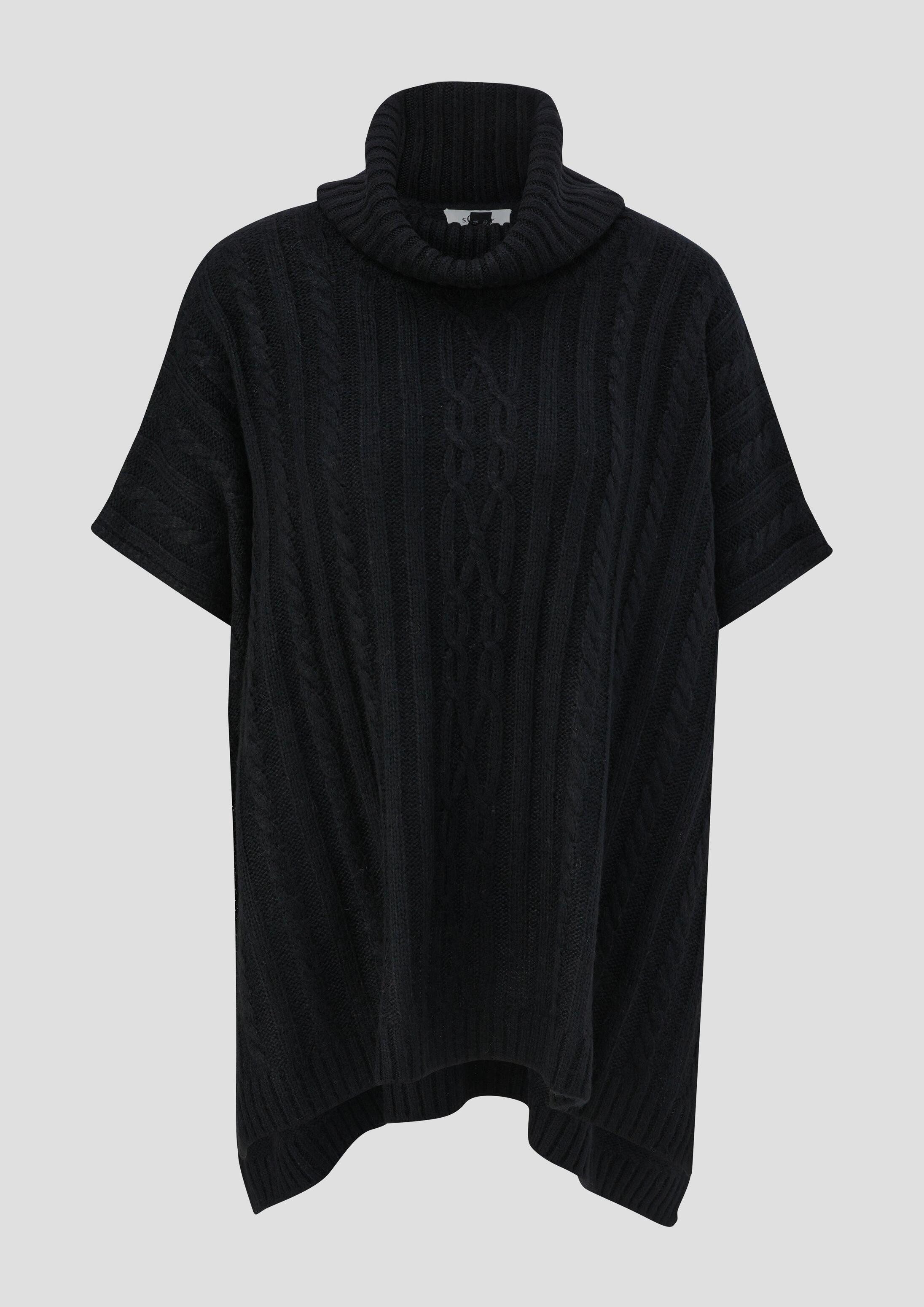 s.Oliver Poncho Strickjacke Oversized Strickponcho aus Wollmix