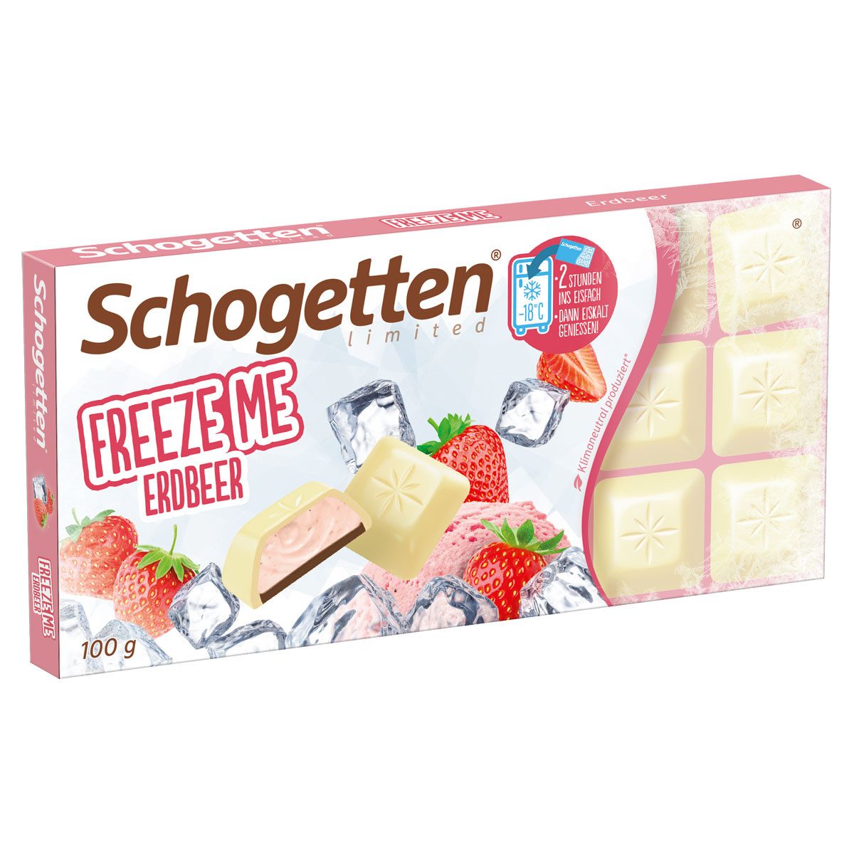 Schogetten Schokolade, Schogetten Freeze me Erdbeere Weiße Schokolade mit Erdbeercreme 100g