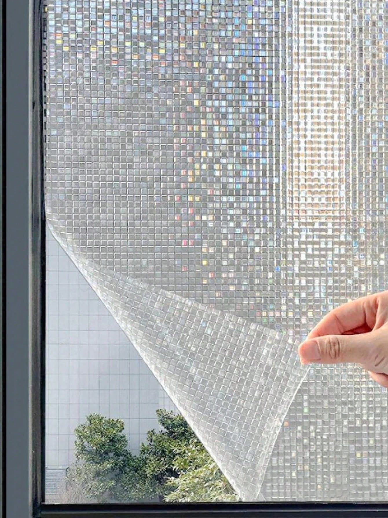 HomeBella Fensterfolie Statische Fensterfolie blickdicht Sichtschutz ohne Kleber, fuer Bad Kueche und Wohnraeume