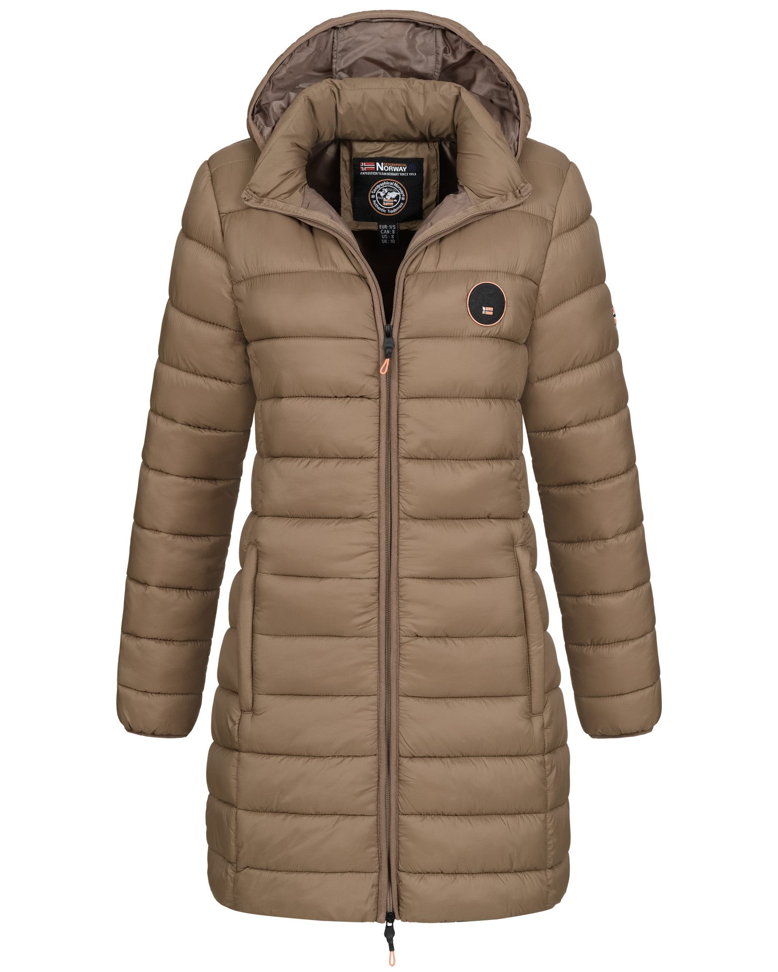 Geographical Norway Steppmantel Winterjacke Damen Steppjacke Parka Lange Steppmantel Wintermantel