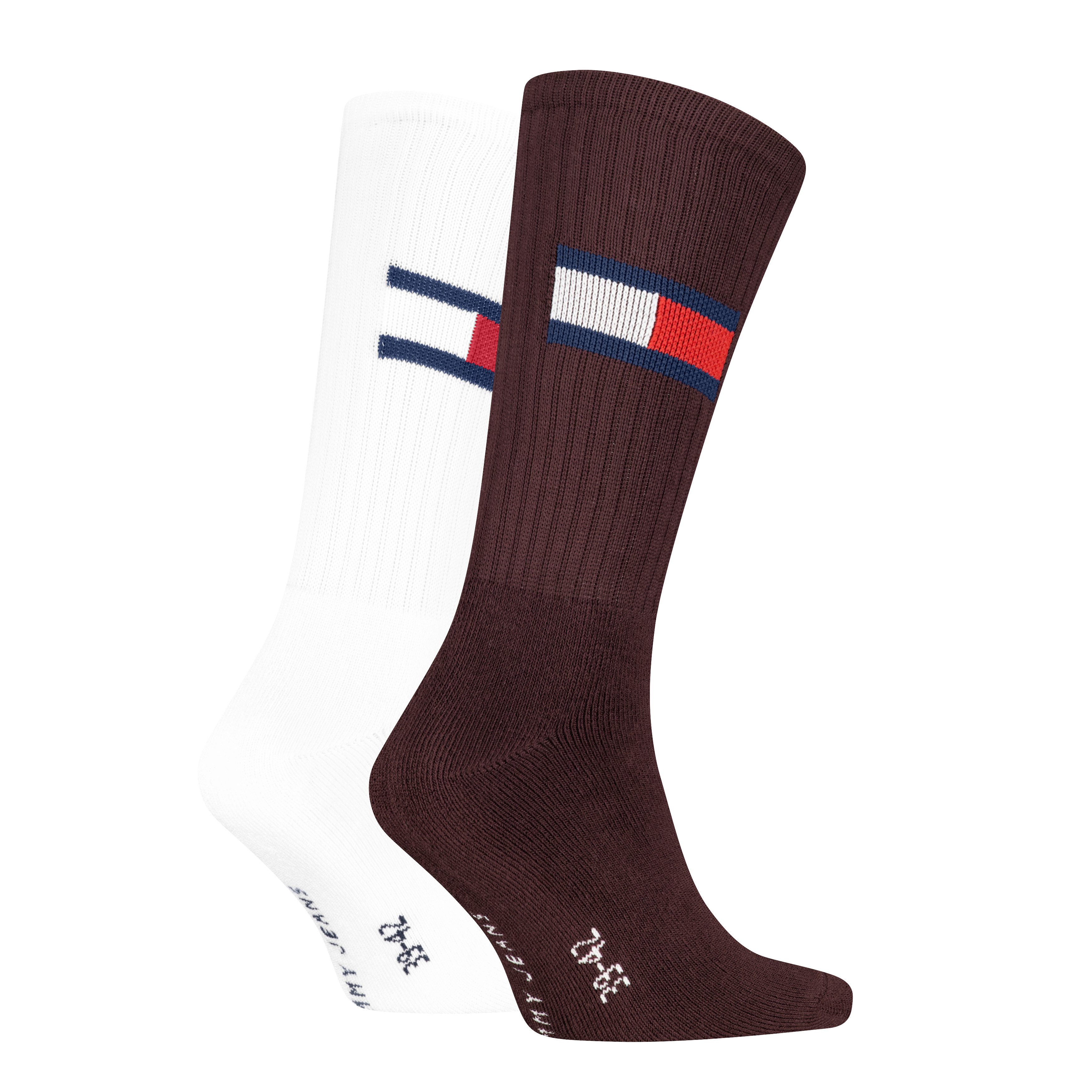 Tommy Hilfiger Socken TH UNI TJ SOCK 2P FLAG (2-Paar, 2 Paar) mit großem Logo