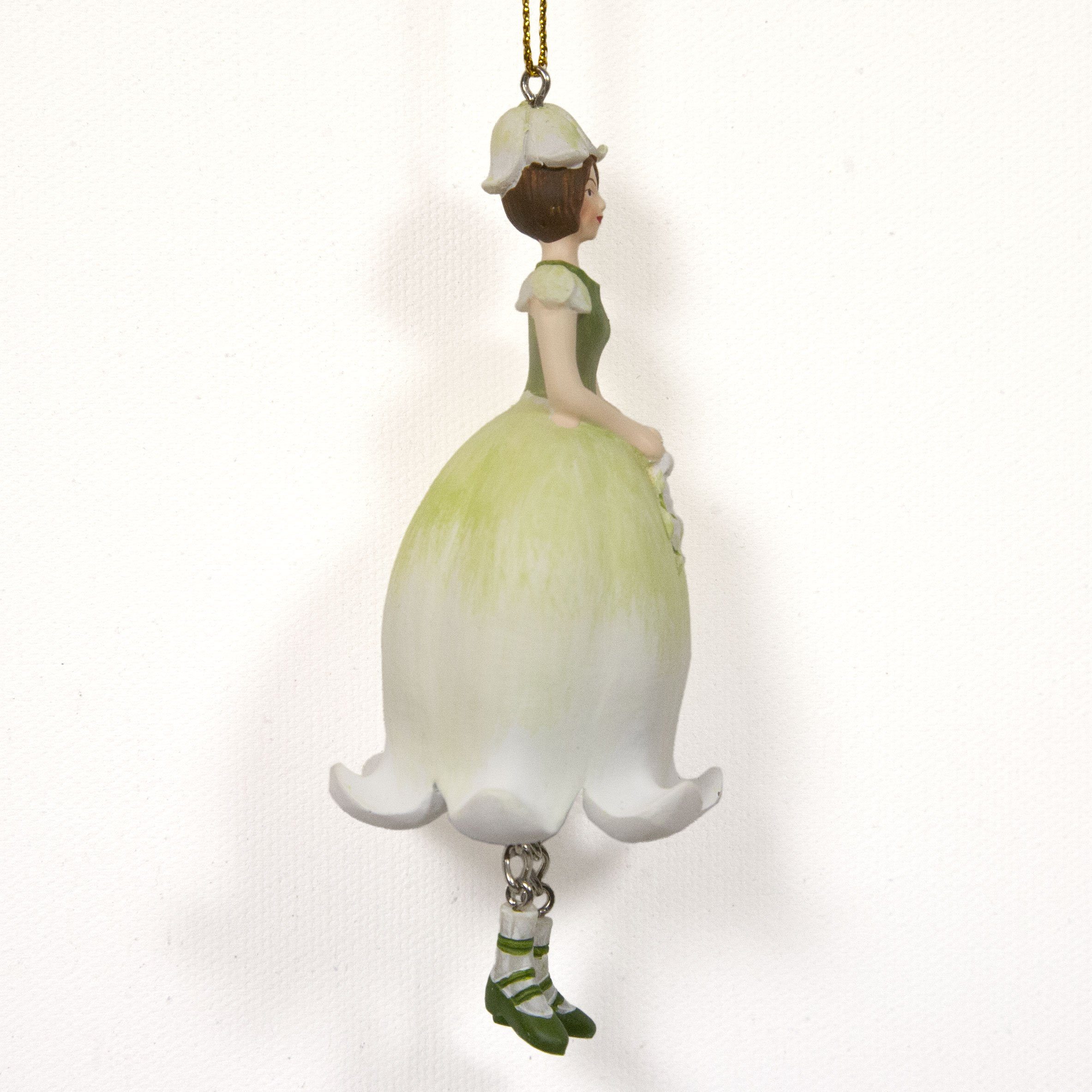 ROSEMARIE SCHULZ Heidelberg Dekofigur Blumenmädchen Figur Maiglöckchen Dekohänger Kunstbume Deko Aufhänger, Handbemalte Figur aus Polyresin