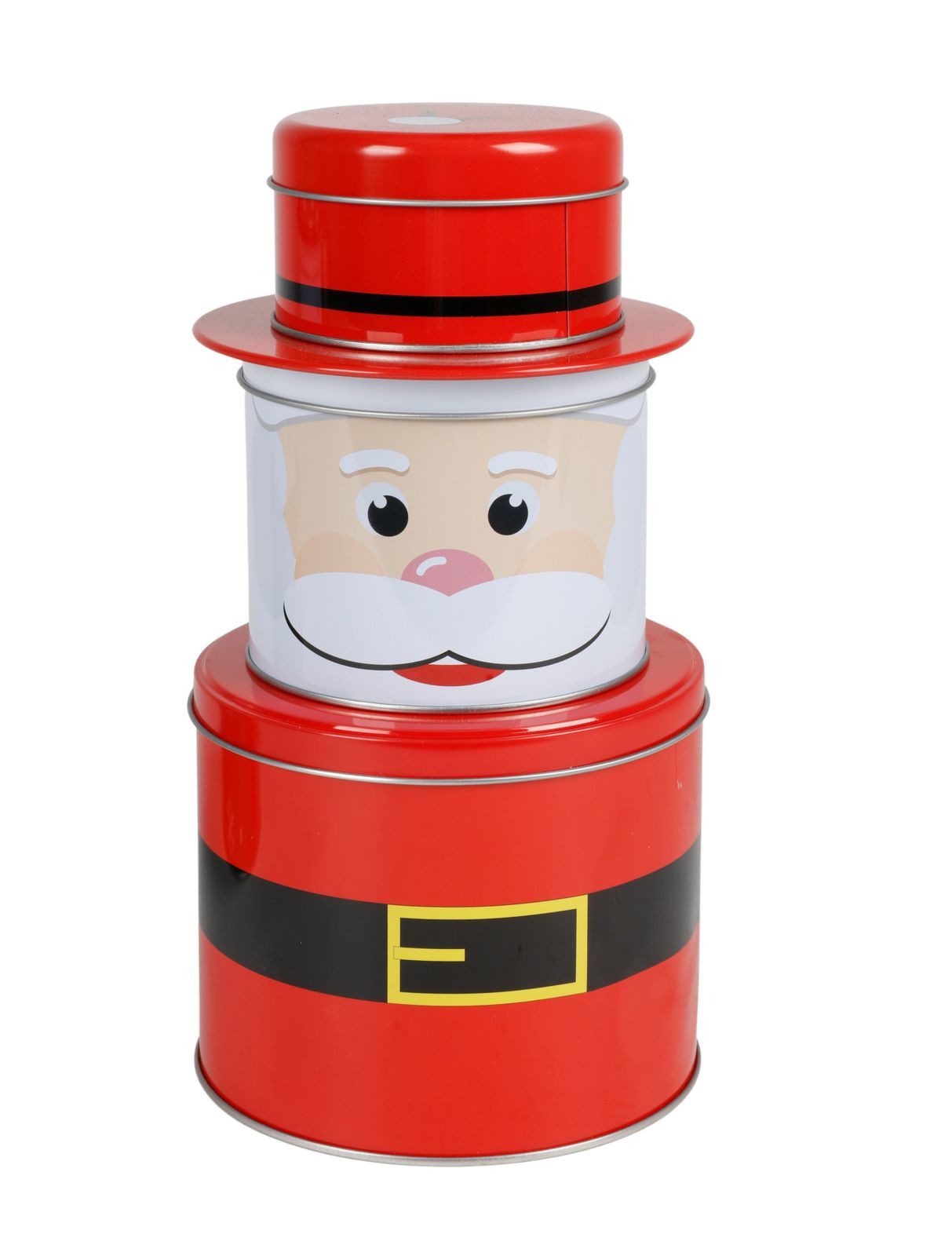 BURI Vorratsdose Weihnachtliche Gebäckdosen Figur 3er-Set Plätzchendose Keksdose Vorrat, Metall