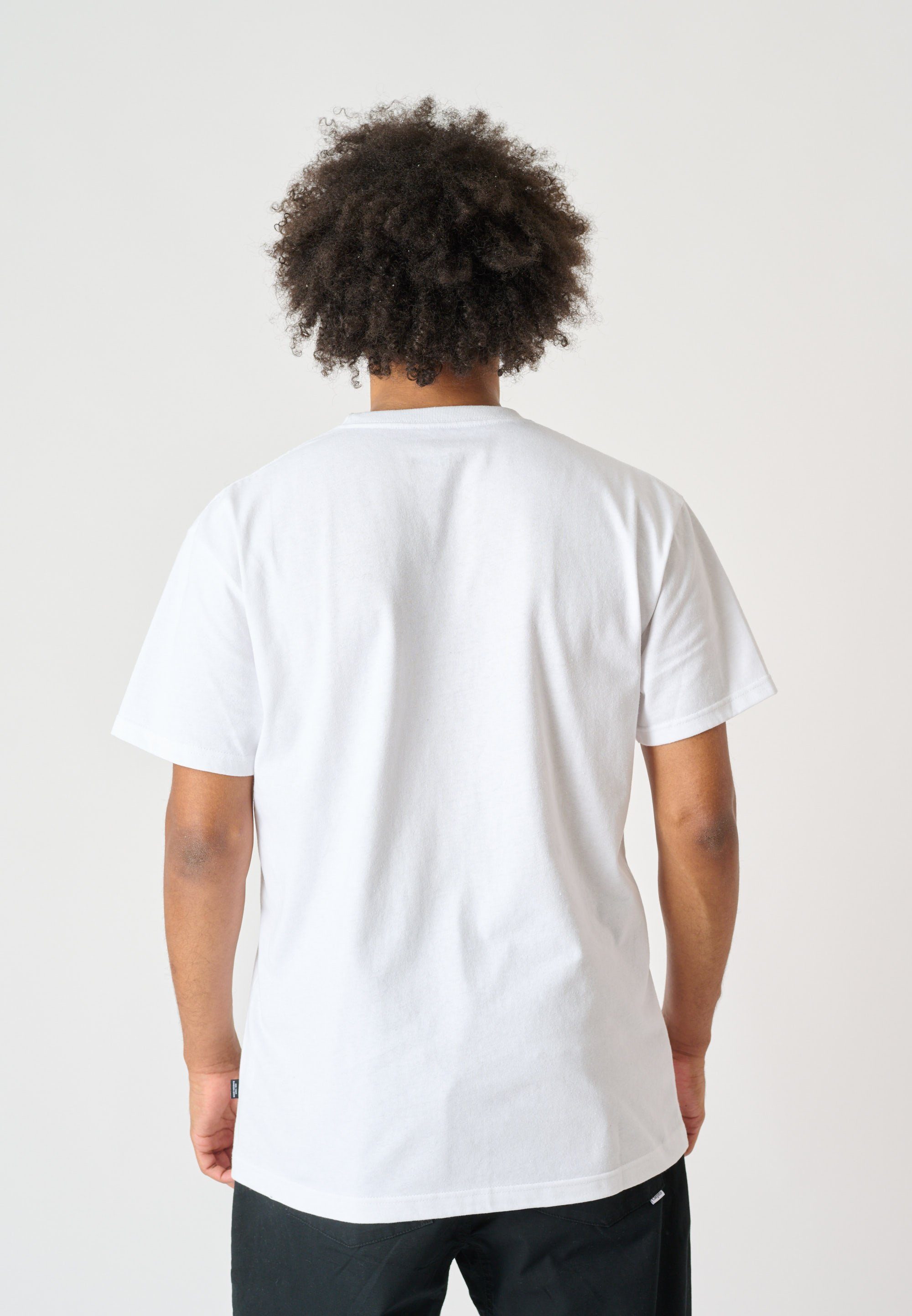 Cleptomanicx T-Shirt lockerem Mono weiß Gull Schnitt mit Embroidery