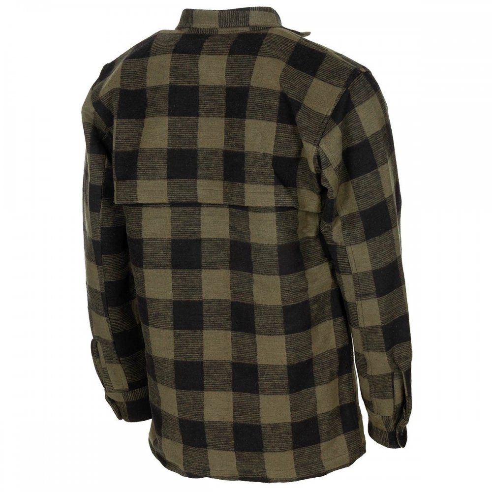 FoxOutdoor Flanellhemd Holzfällerhemd, oliv-schwarz, kariert - günstig online kaufen