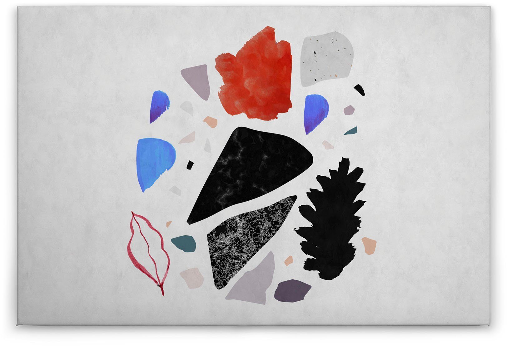 A.S. Création Leinwandbild terrazzo 3, Abstrakt, Kinder, Kunst (1 St), Keilrahmen Bild Abstrakt Bunt Grau Leinwand-Bild Wohnzimmer modern