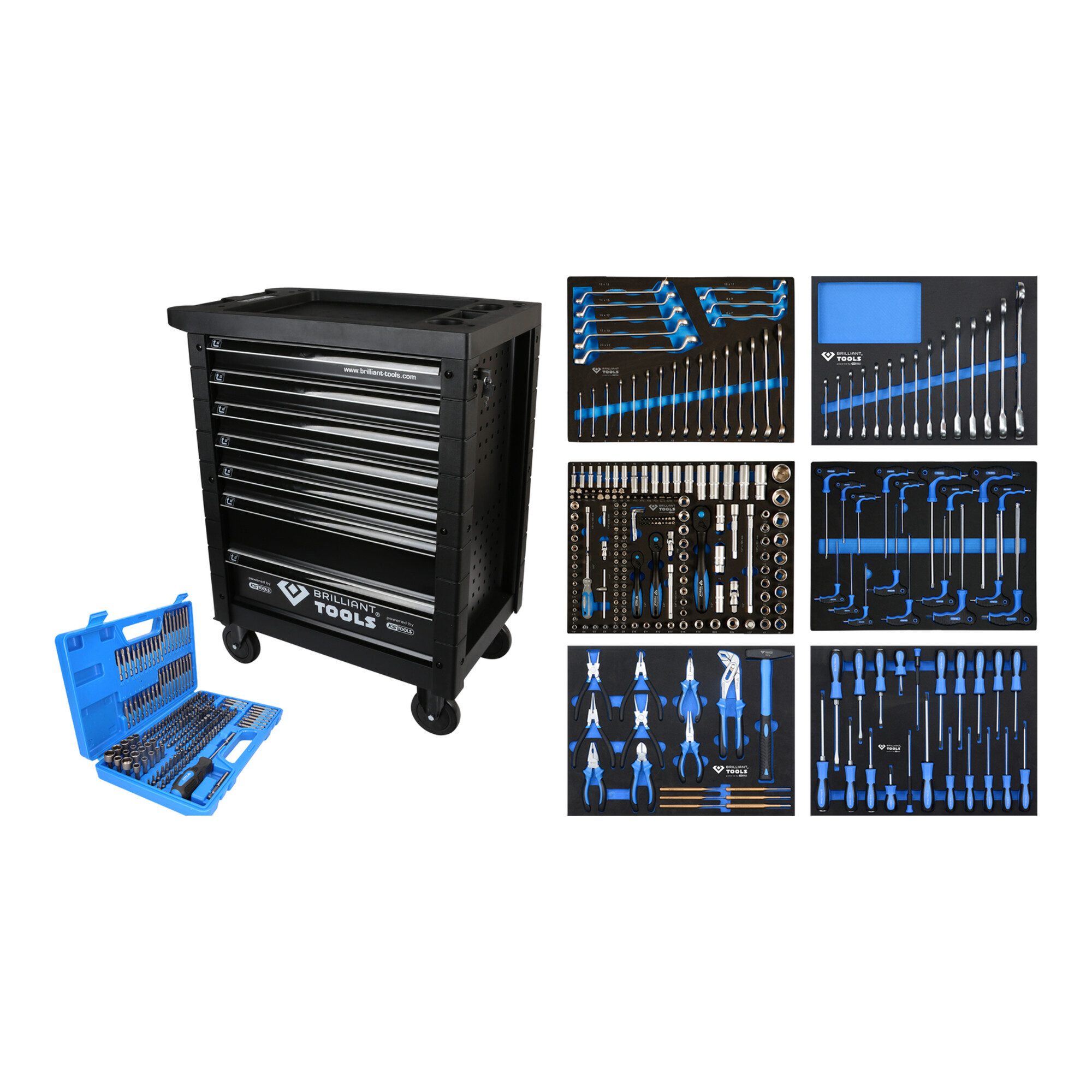 Brilliant Tools Werkstattwagen Brilliant Tools Werkstattwagen mit 7 Schubladen und 473 Werkzeugen