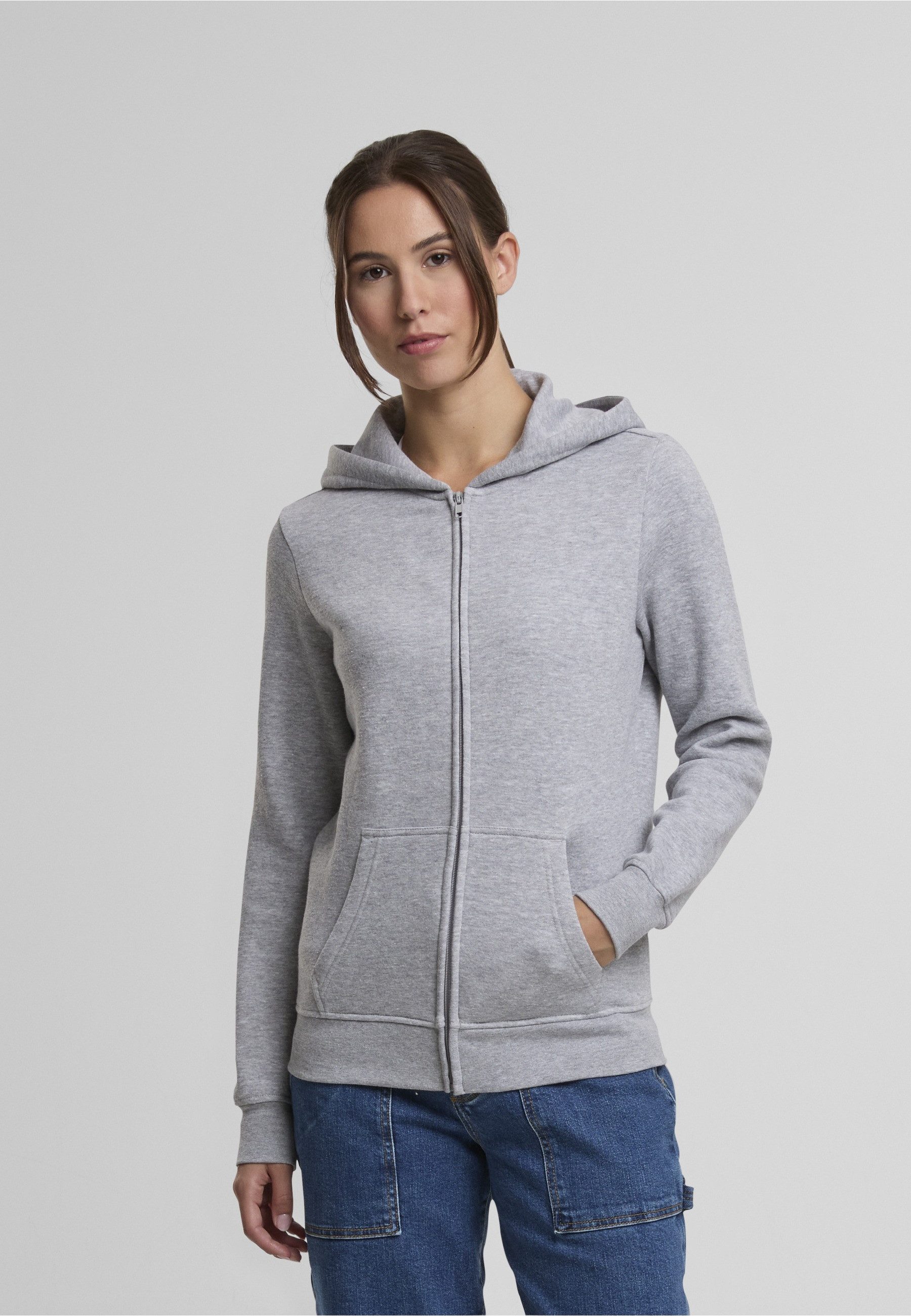 URBAN CLASSICS Sweatjacke Urban Classics Ladies Basic Essential Zip Hoody