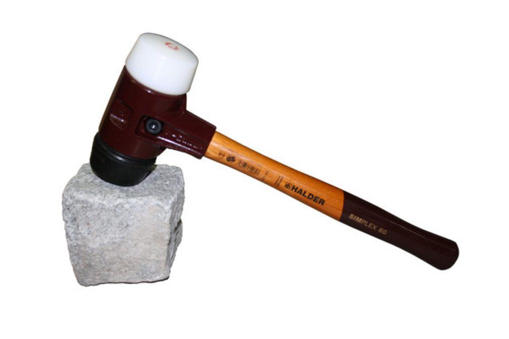 Ø=60 Simplex-Schonhammer mit mm, KG Hammer Halder schwarz/weiß Tempergussgehäuse,