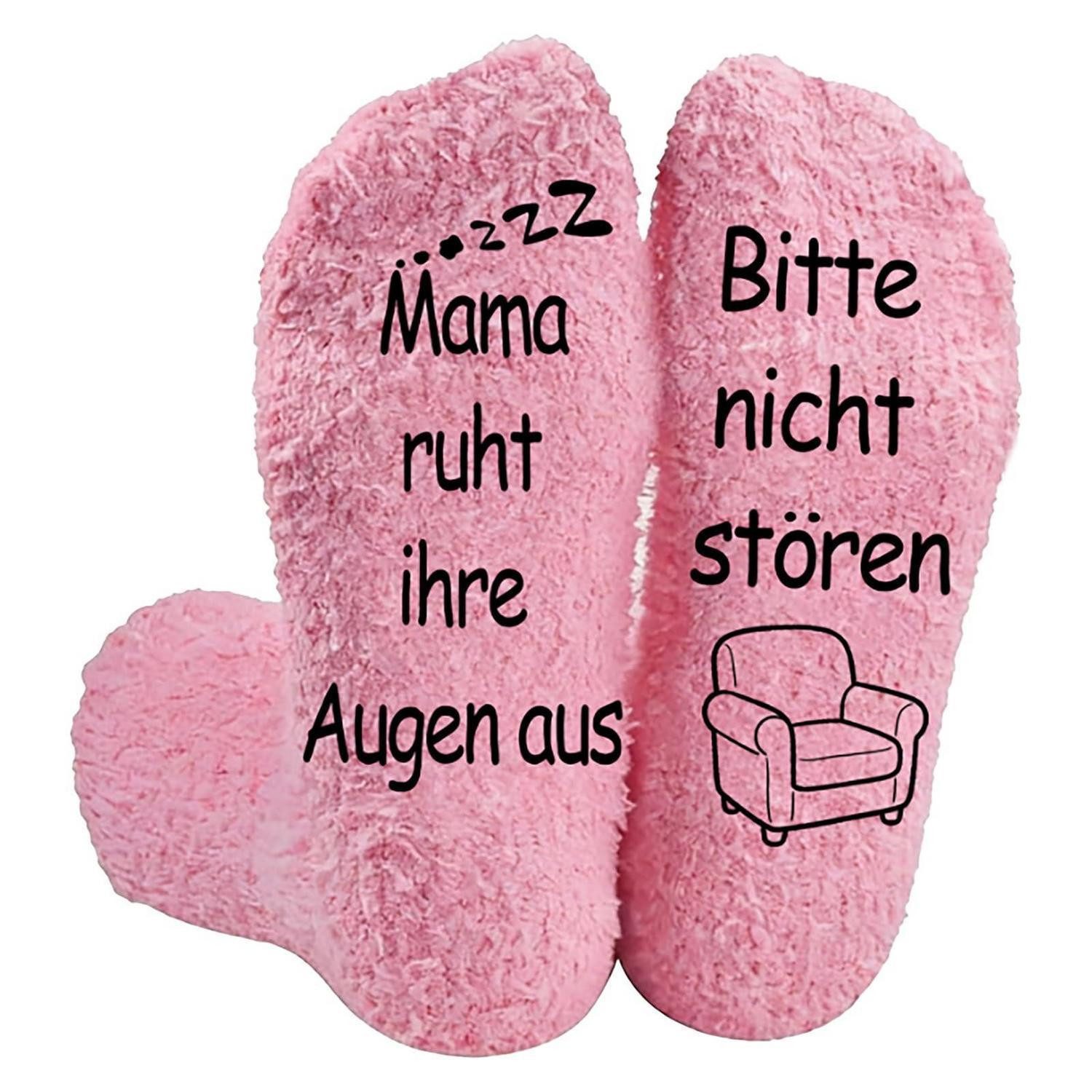 LuxusKollektion Kuschelsocken Mama Kuschelsocken mit Spruch
