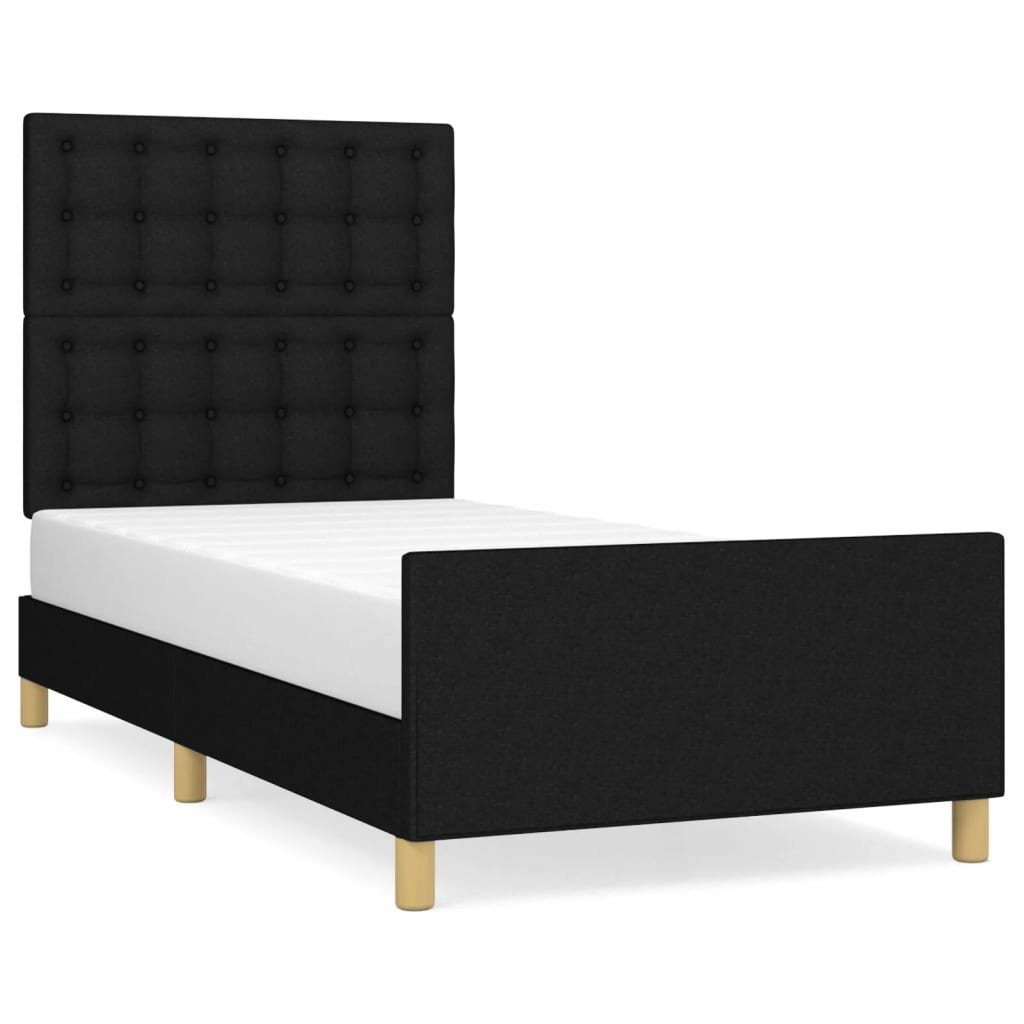 vidaXL Bett Bettgestell mit Kopfteil Schwarz günstig online kaufen