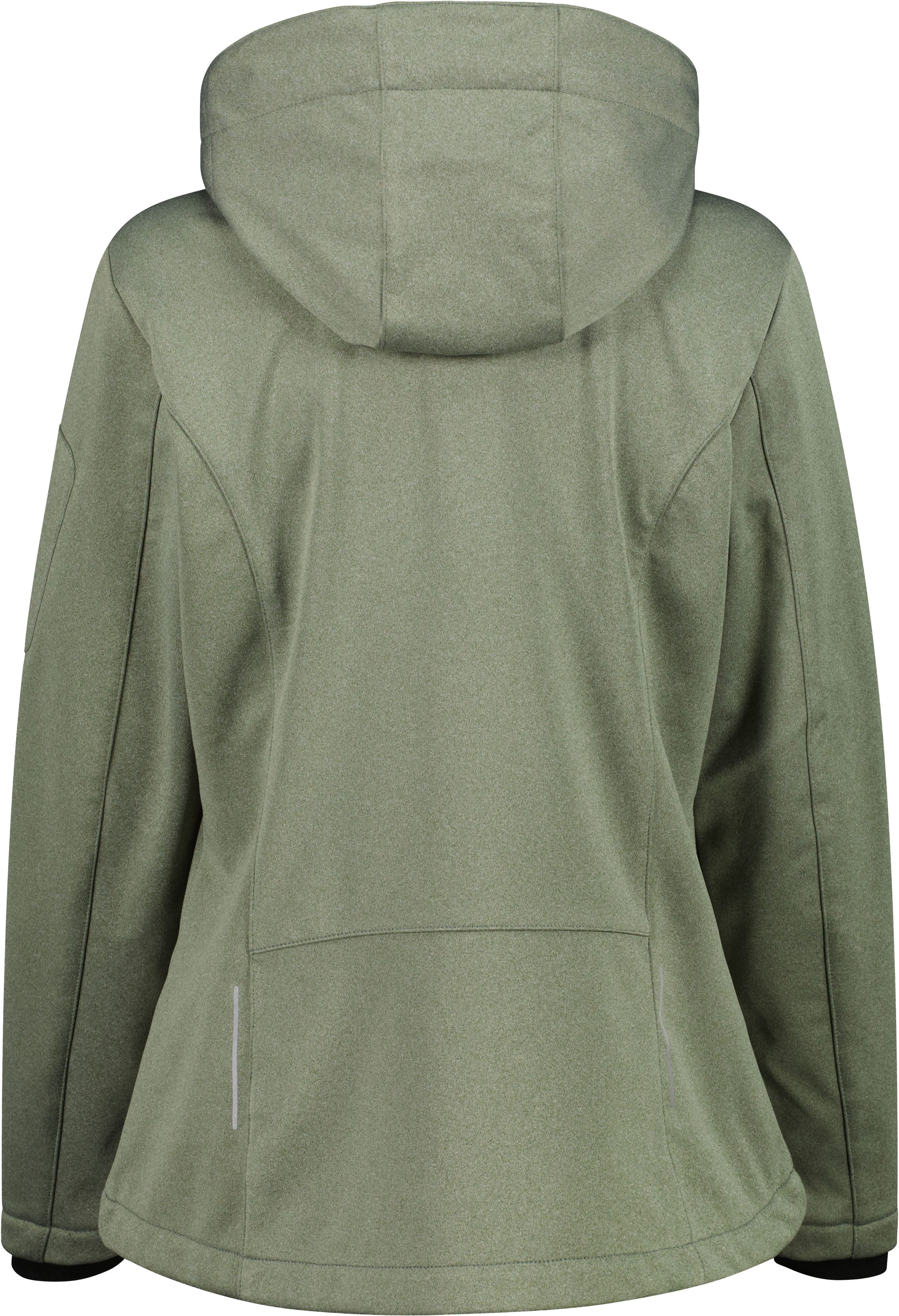 CMP Softshelljacke WOMAN JACKET ZIP HOOD mit Kinnschutz, atmungsaktiv, wasserdicht
