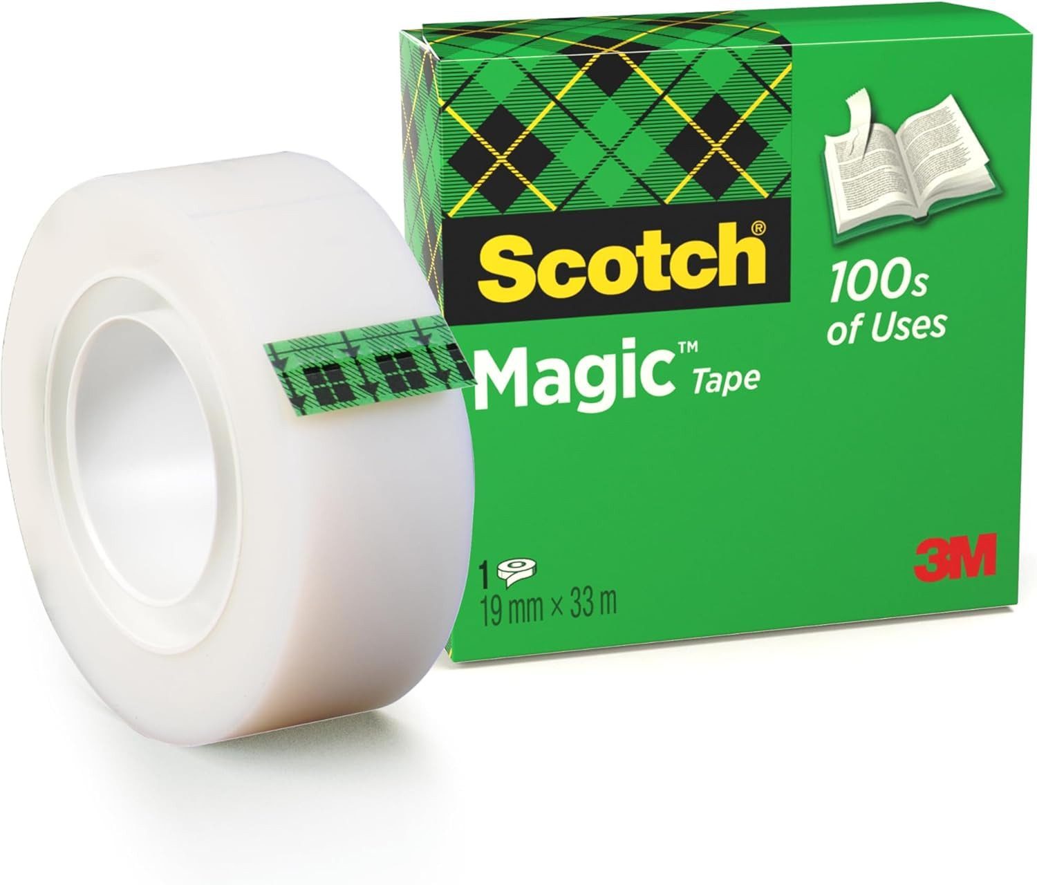 SCOTCH Klebeband Magic 1 Rolle 19mm x 33m - Transparenter & matter Klebefilm