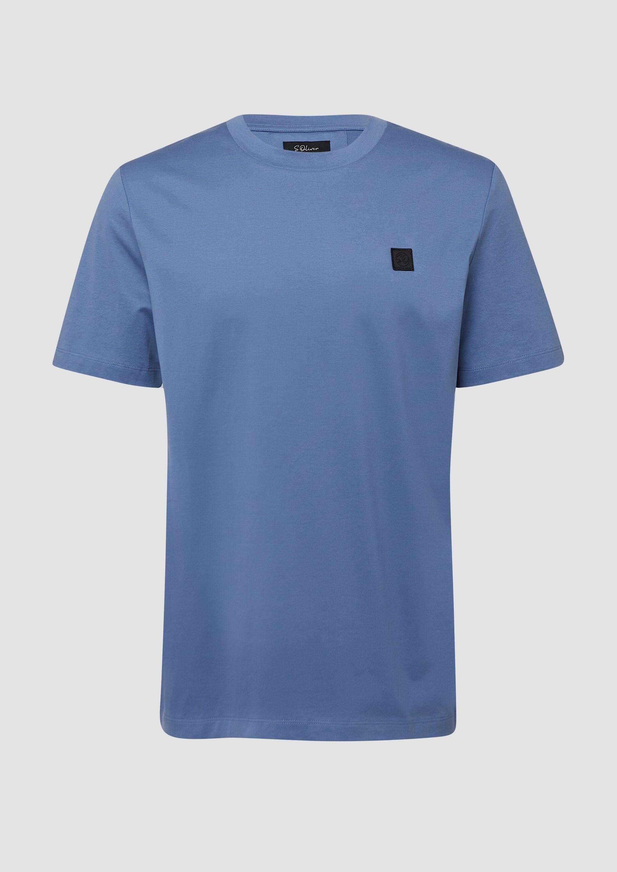 s.Oliver Kurzarmshirt T-Shirt T-Shirt aus merzerisierter Baumwolle mit Logo-Detail