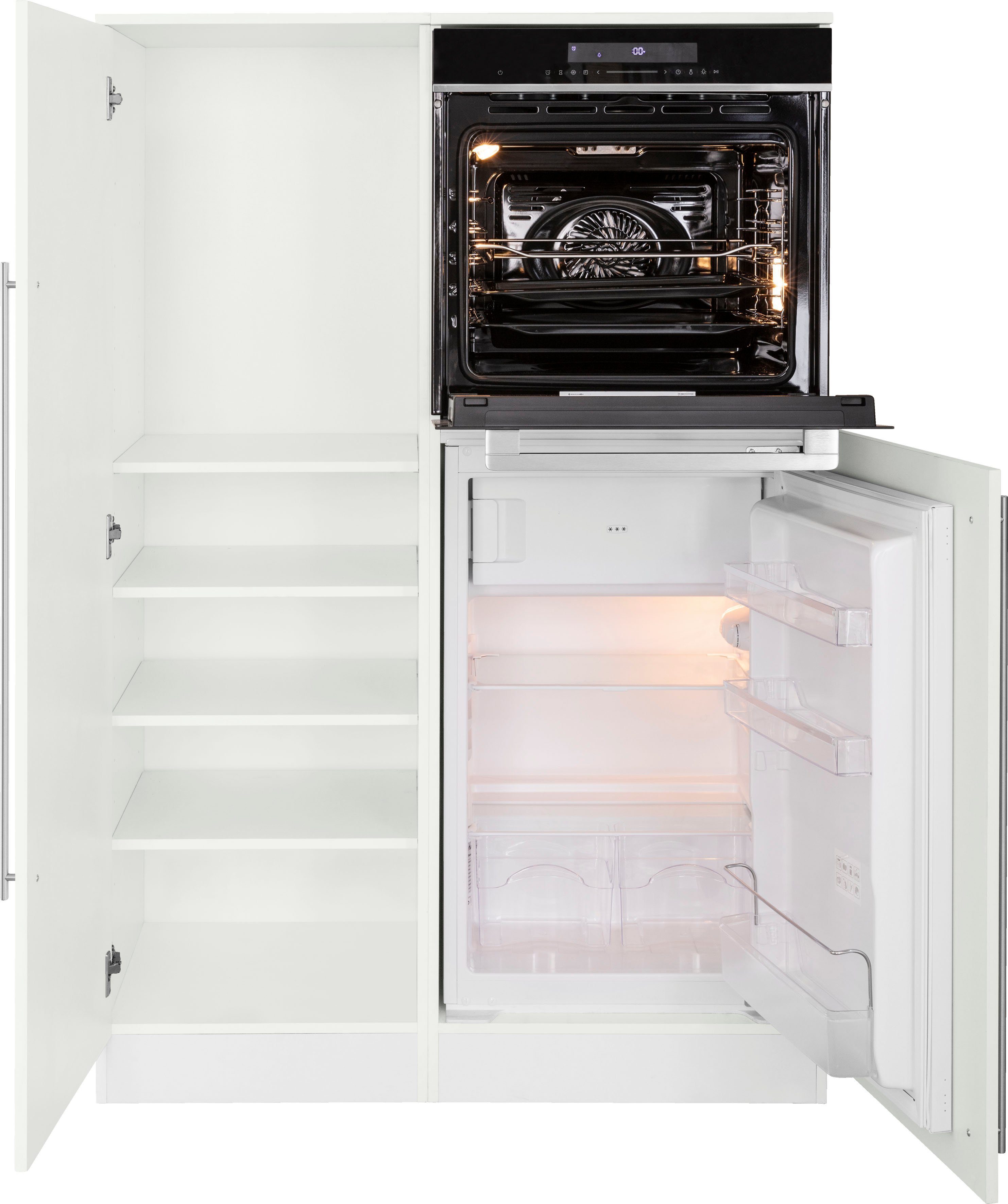cm, extra Hanseatic-E-Geräten, | Lieferzeit kurze Chicago, weiß Küchen Küche 330 weiß Breite mit wiho Hochglanz