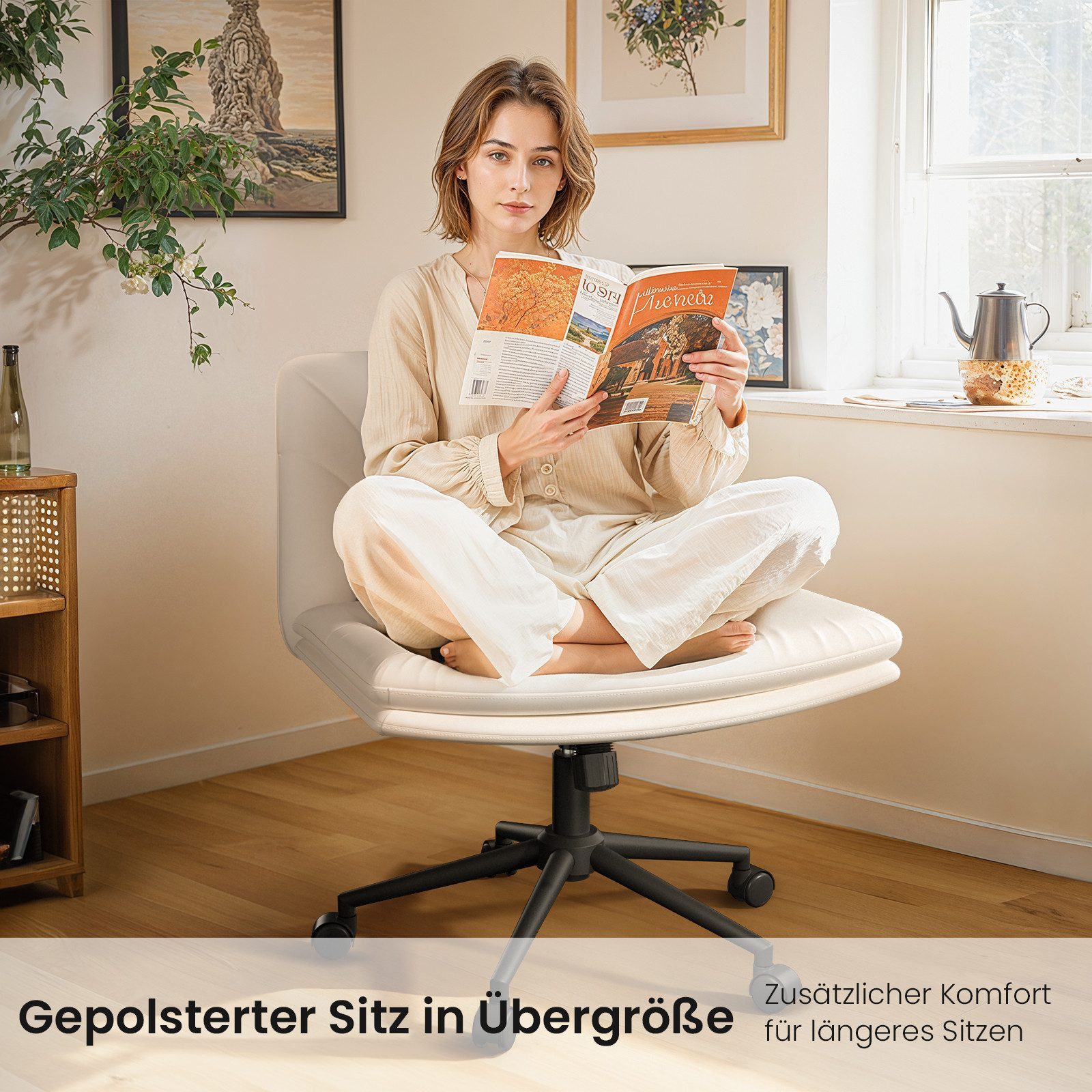 Marsail Drehstuhl Bürostuhl Ohne Armlehnen, Höhenverstellbar günstig online kaufen