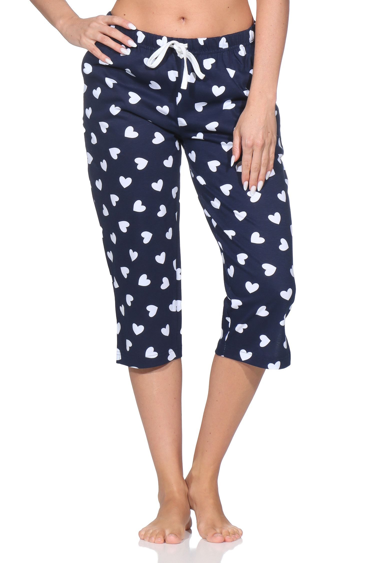 Normann Relaxanzug Damen Schlafanzug Pyjama Capri-Hose 3/4-lang - perfekt zu kombinieren