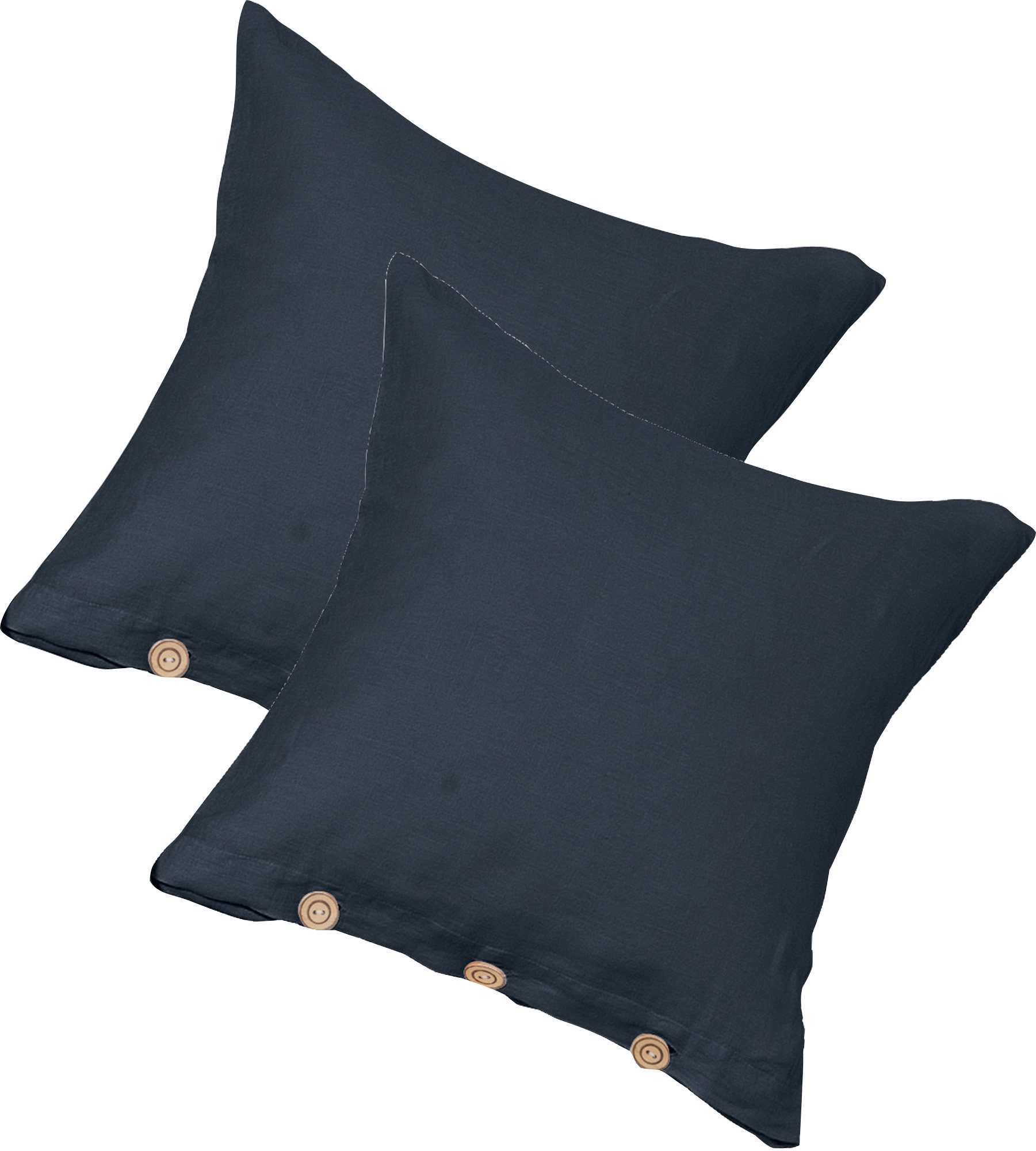 Erwin Müller Kissenbezug Kuschelkissenbezug "Deggendorf" 2er-Pack, Halbleinen Uni