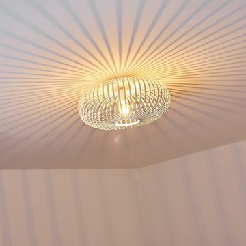 hofstein Deckenleuchte »Devin« runde Deckenlampe aus Metall in Weiß, ohne Leuchtmittel, E27, Leuchte mit tollen Lichteffekten an der Decke