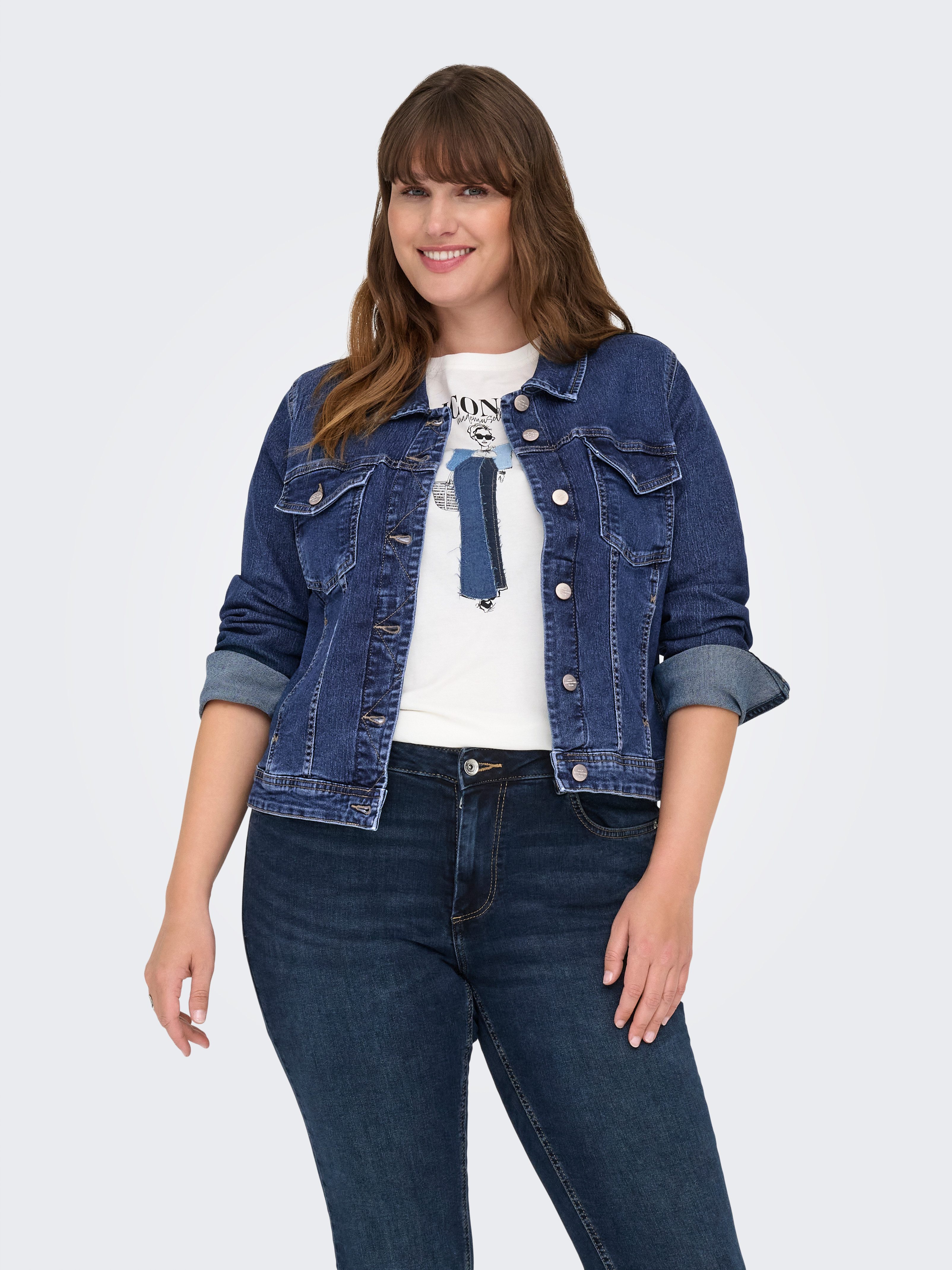 ONLY CARMAKOMA Jeansjacke CARWESPA LS DBD JACKET DNM günstig online kaufen