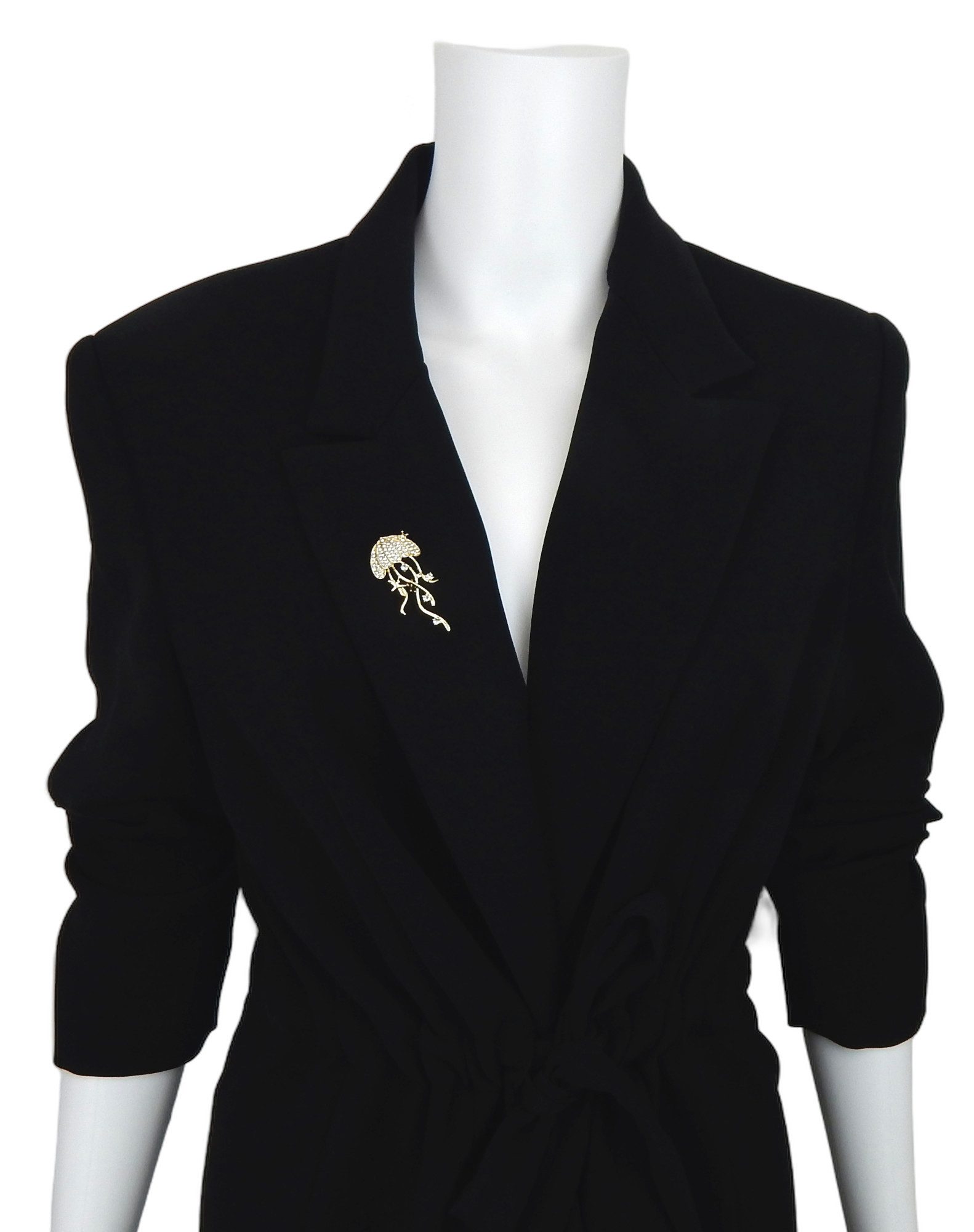 Ella Jonte Brosche, maritime Qualle Brosche mit glitzerndem Strass-Besatz